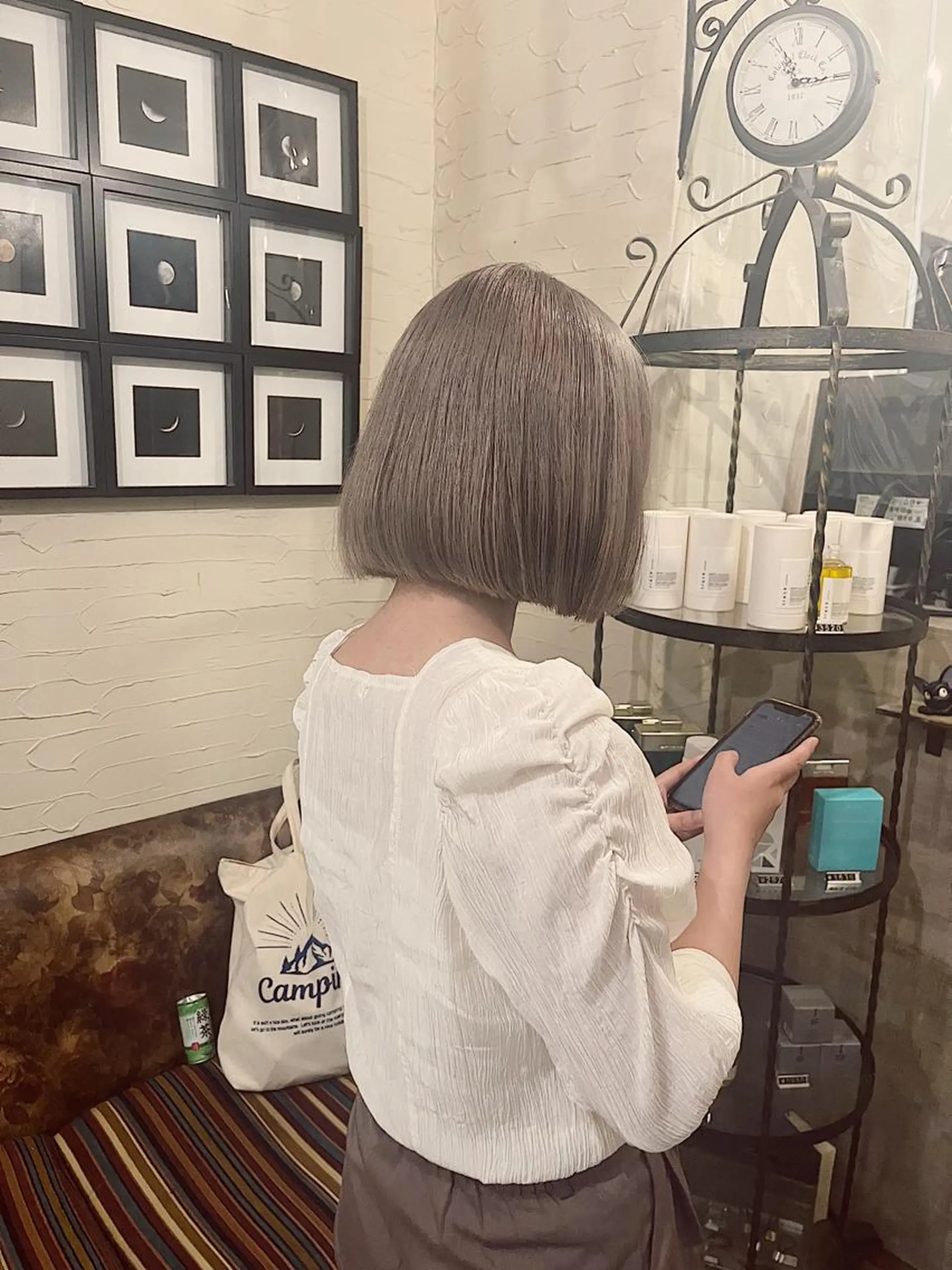 ショート カラー 透明感カラー ハイライト🌟/ ボブ/豊田のヘアスタイル