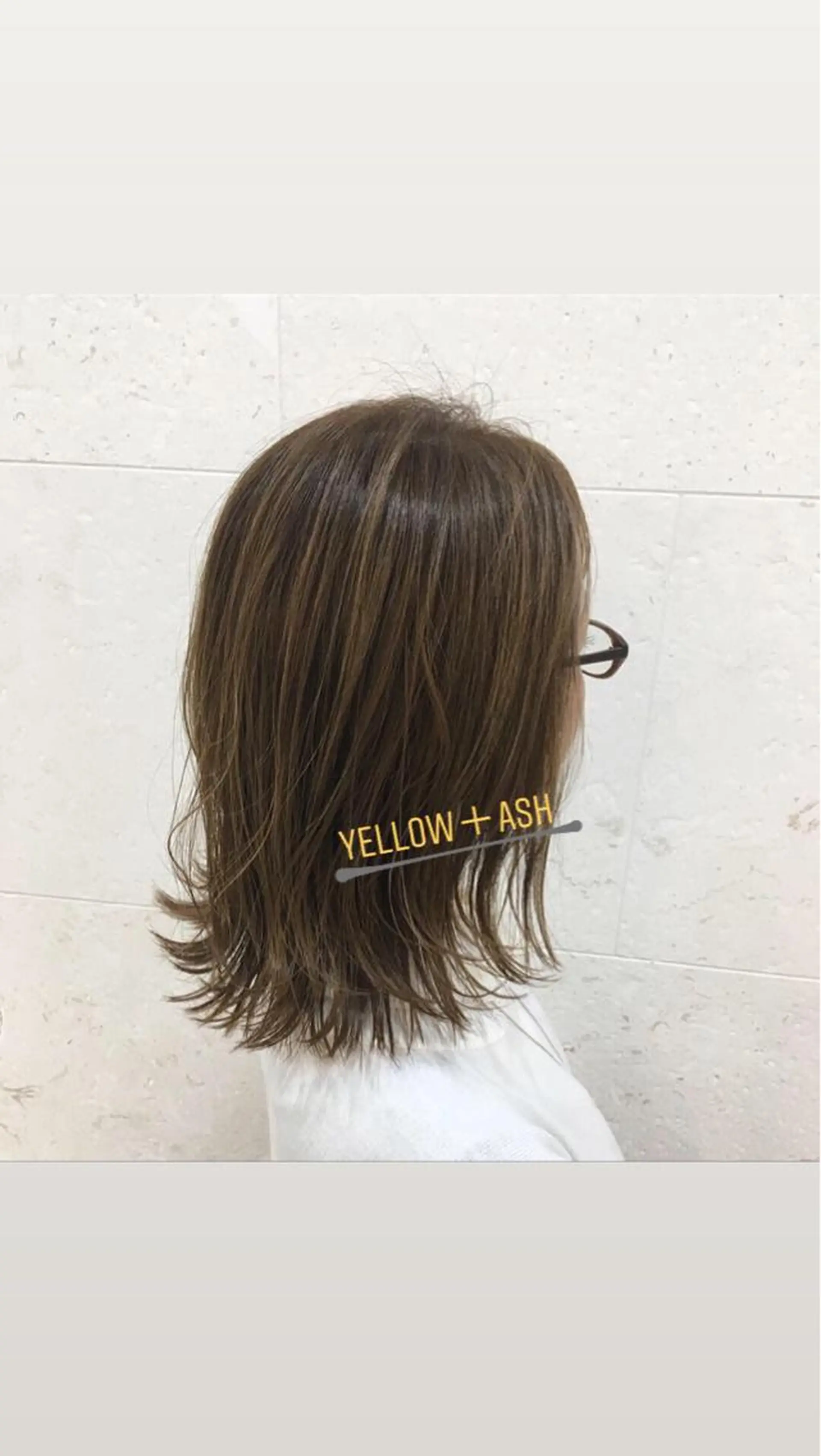 ミディアム カラー アッシュ イルミナカラー イエローカラー カット ヘアカラー トリートメント 斉藤 貴也のヘアスタイル
