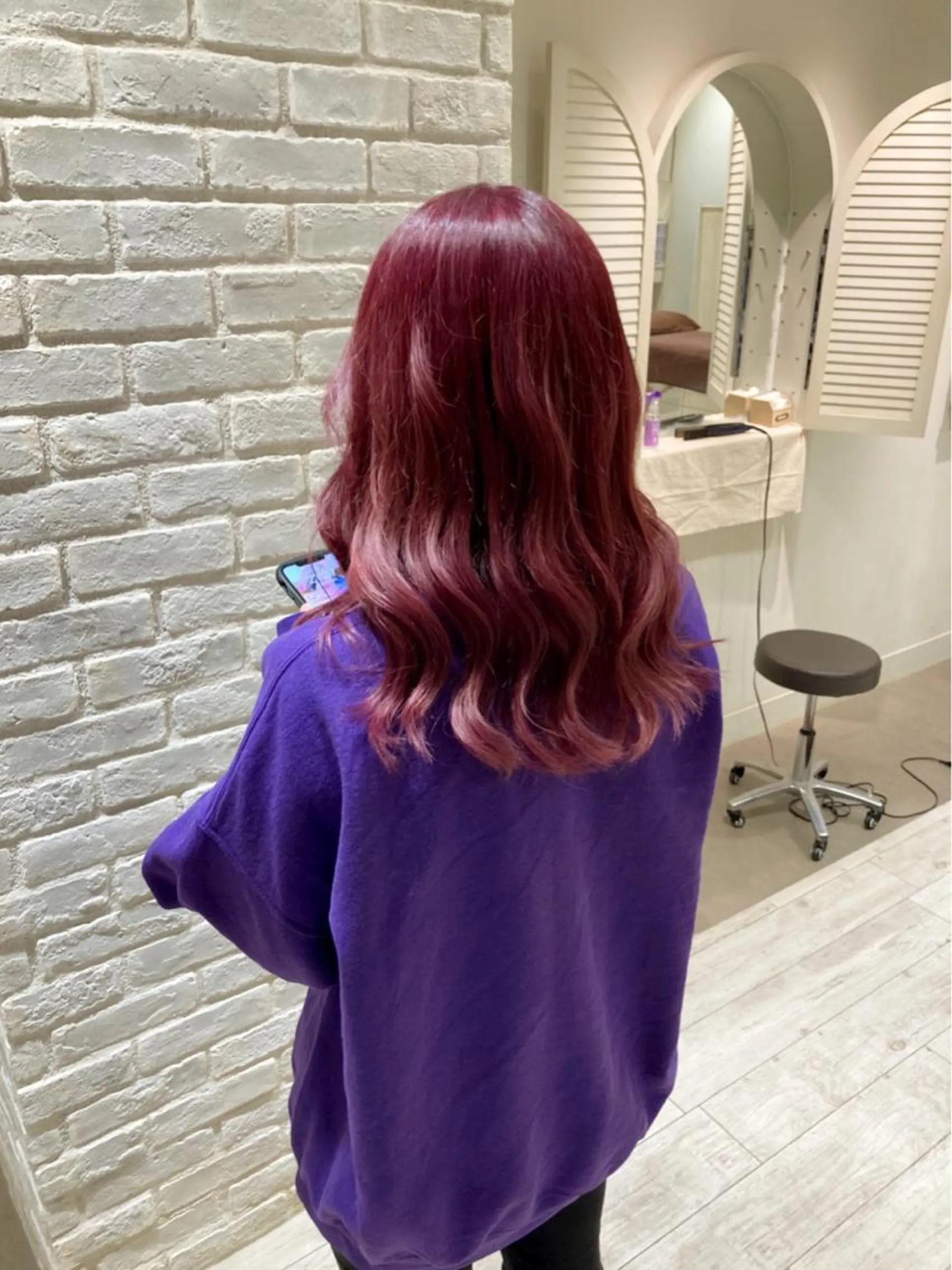 ロング カラー ヘアアレンジ 曲がる縮毛矯正 LIBER 　岩名のヘアスタイル