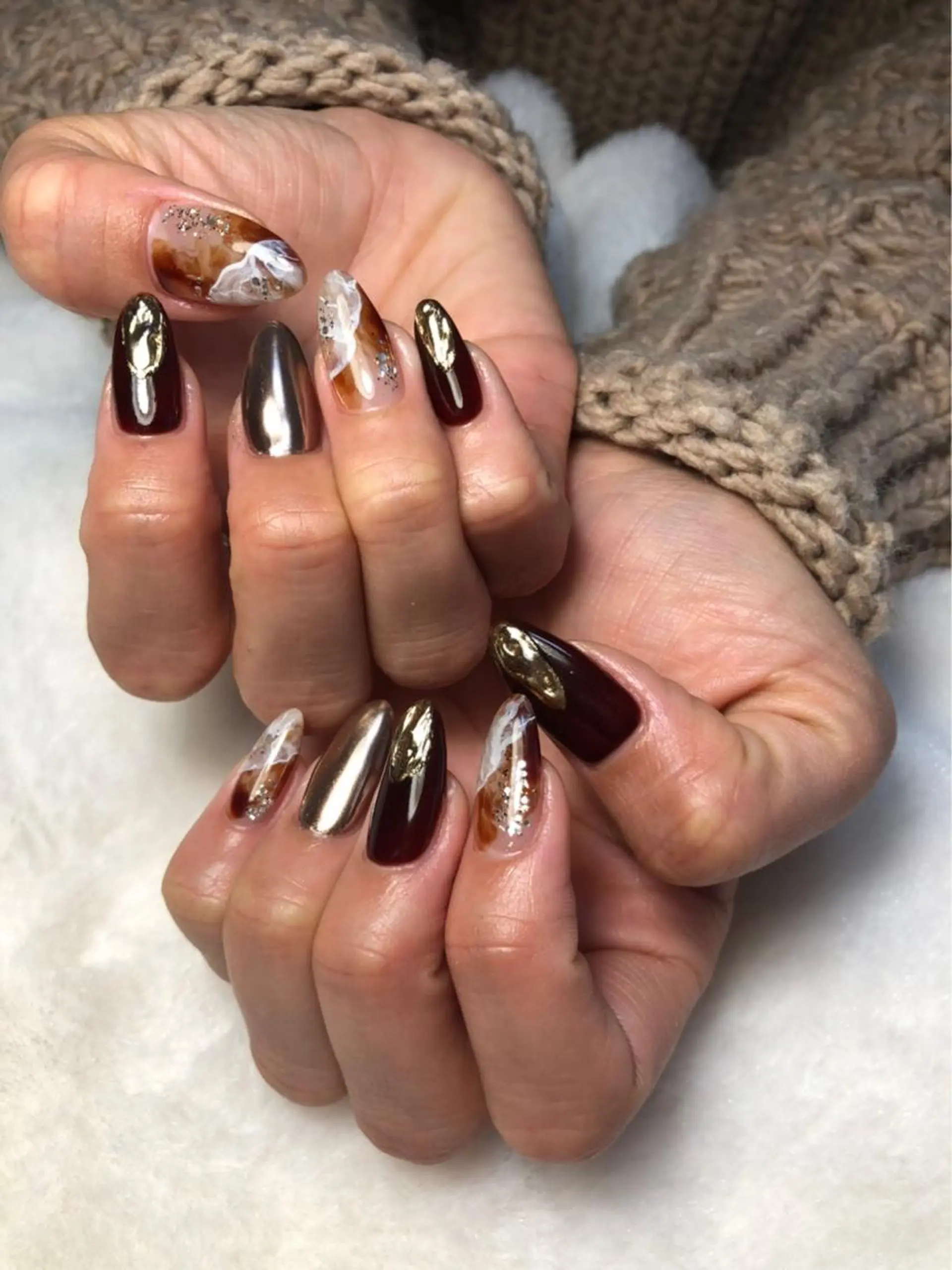 ネイル ミラーネイル ハンドネイル kipinail 川﨑えりかのネイルデザイン