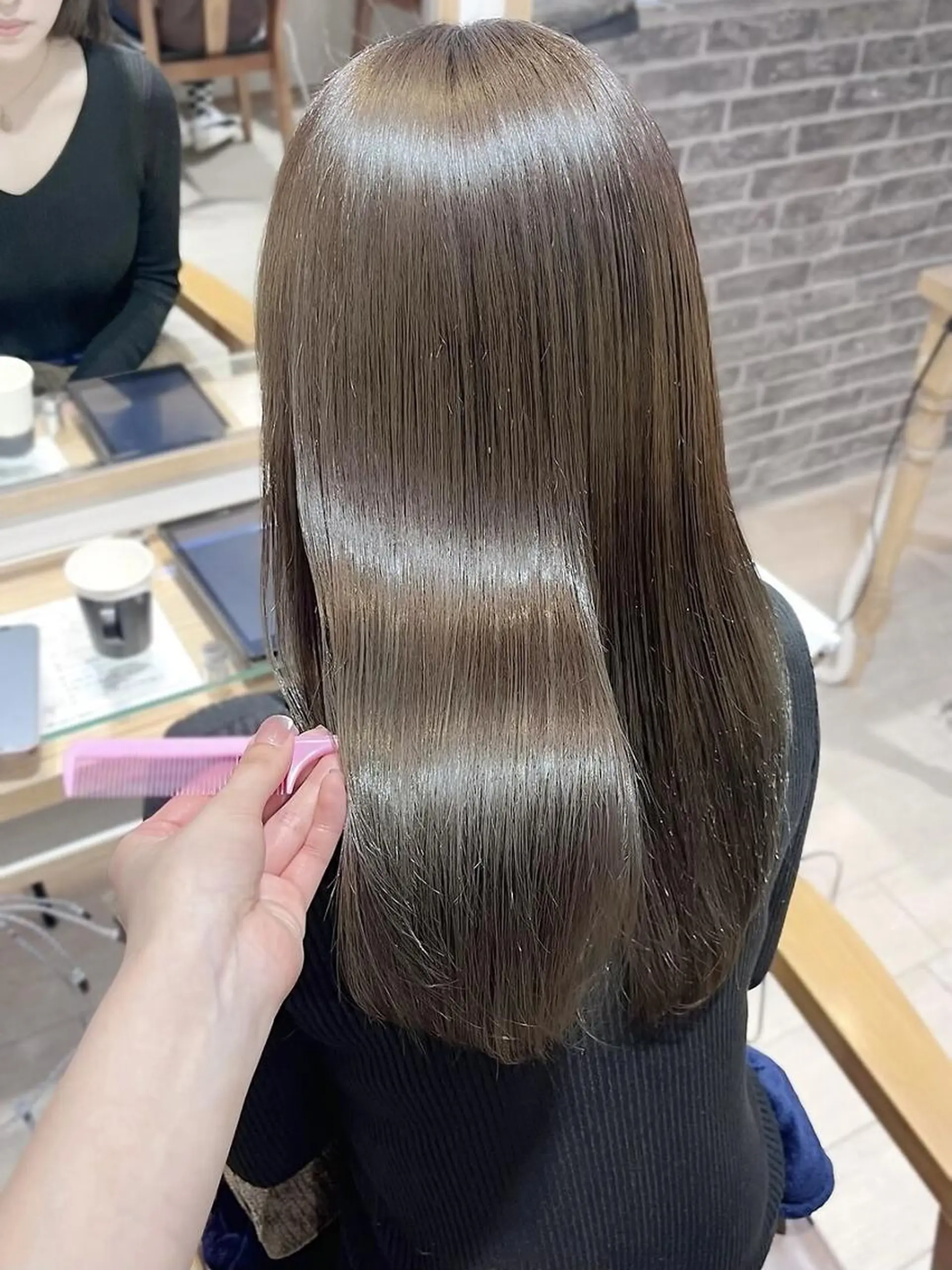 ミディアム パーマ ヘアカラー 🐏みや🐏 セットモデルのヘアスタイル