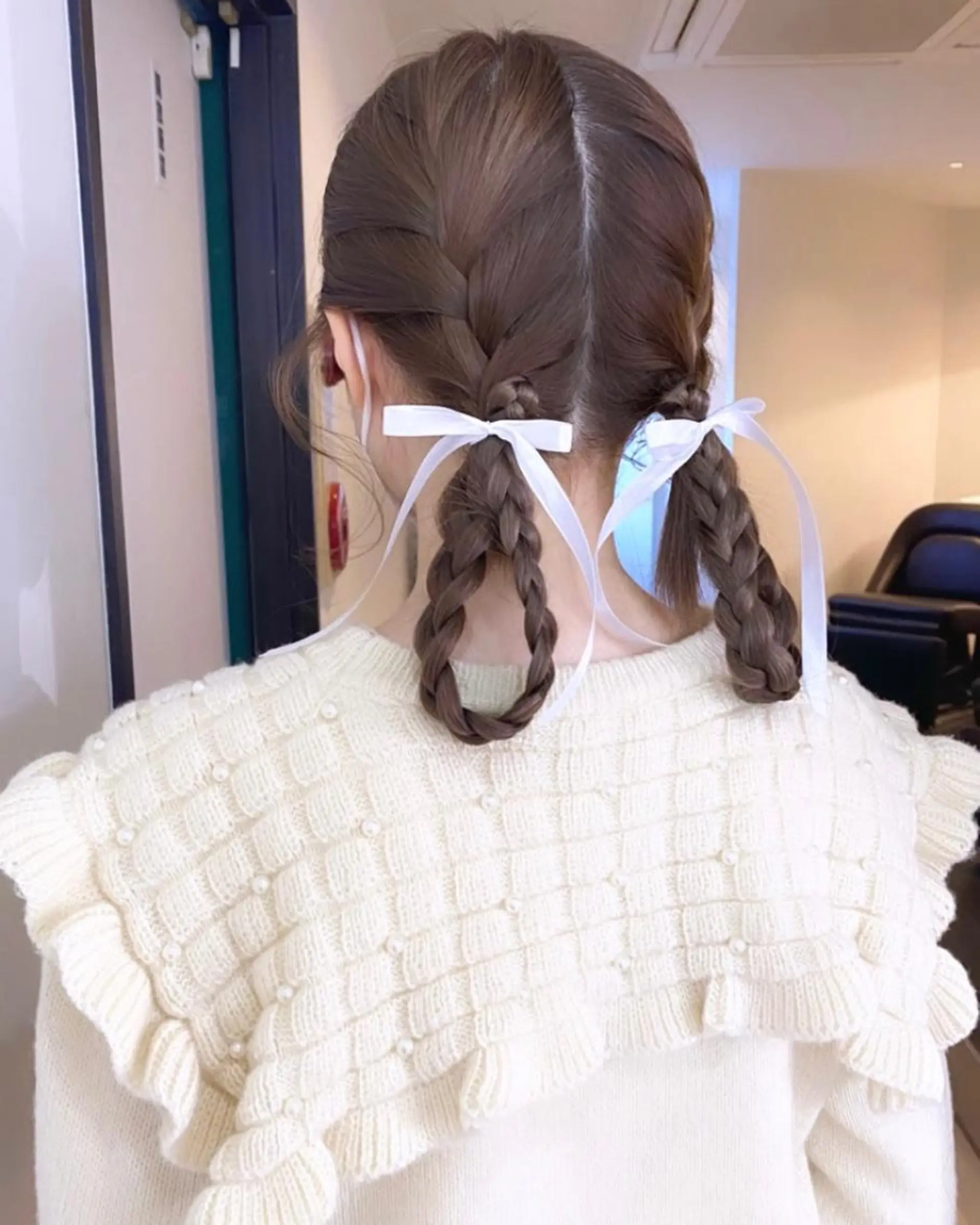 ヘアアレンジ 三つ編み ヘアセット mizuki/ピンク ベージュ.レイヤーのヘアスタイル