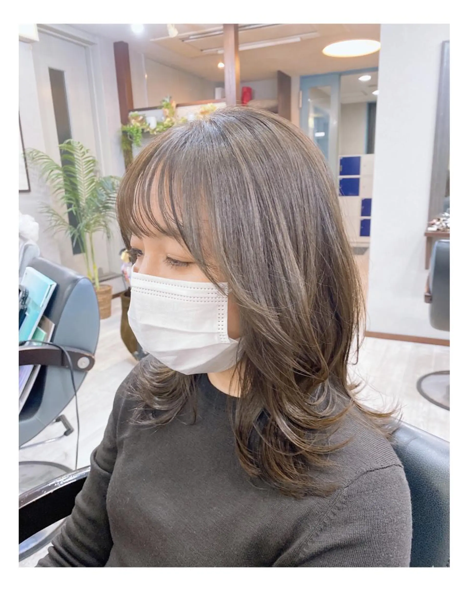 ミディアム カラー グレージュ オリーブグレージュ オリーブグレー ヘアカラー トリートメント ＊横浜駅＊ 金子 誠也のヘアスタイル