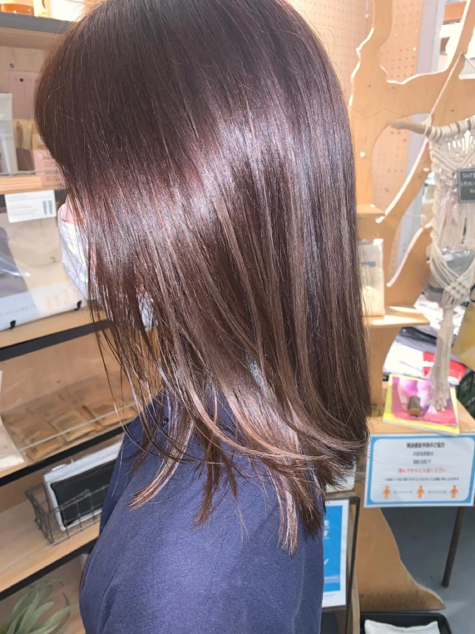 セミロング カット ヘアカラー トリートメント 艶髪color💎髪 質改善ストレート大吉のヘアスタイル