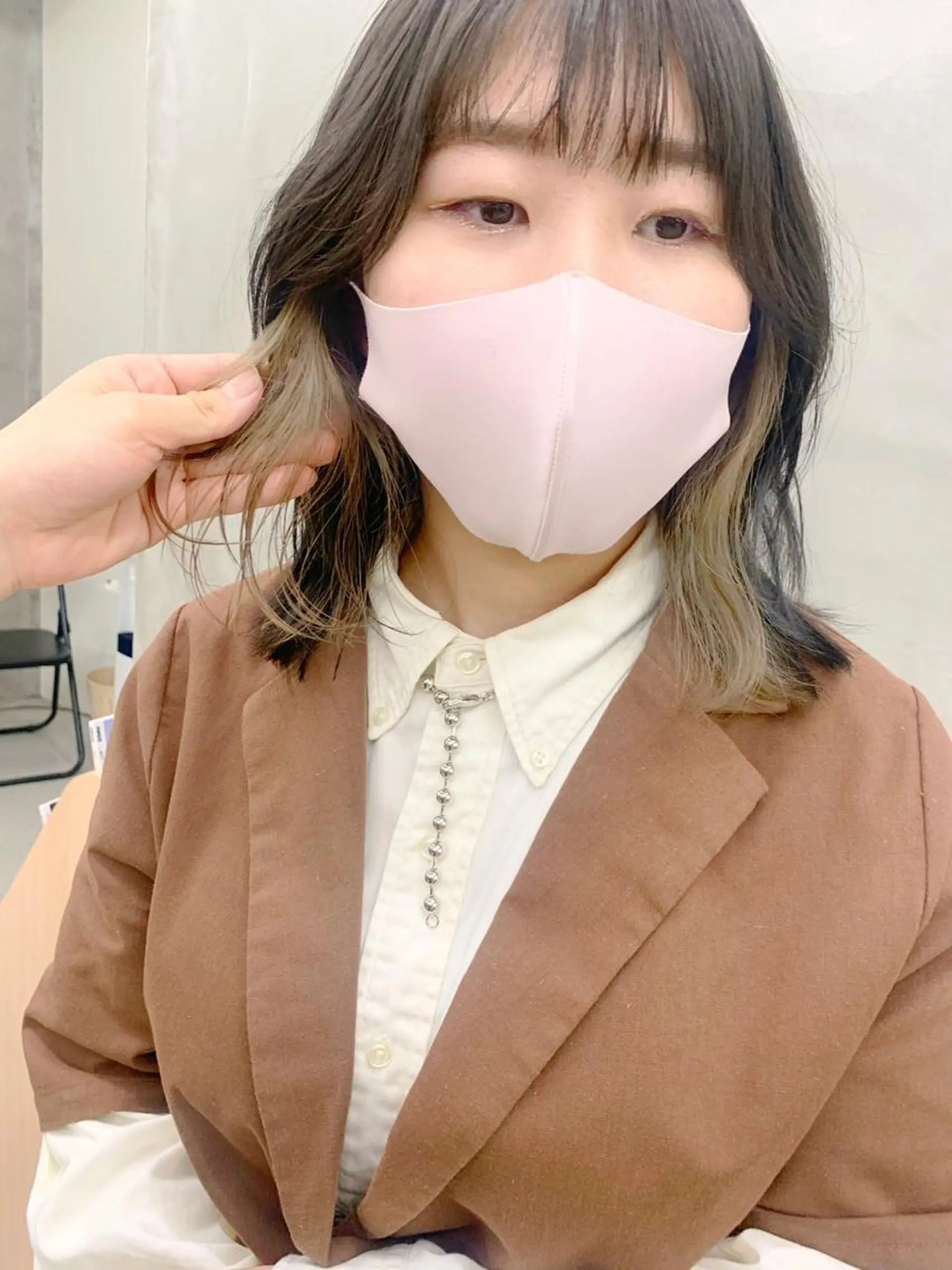 カラー ベージュカラー グレージュ インナーカラー ミルクティーベージュ ボブ ヘッドスパ (女性限定)🍋モエのヘアスタイル