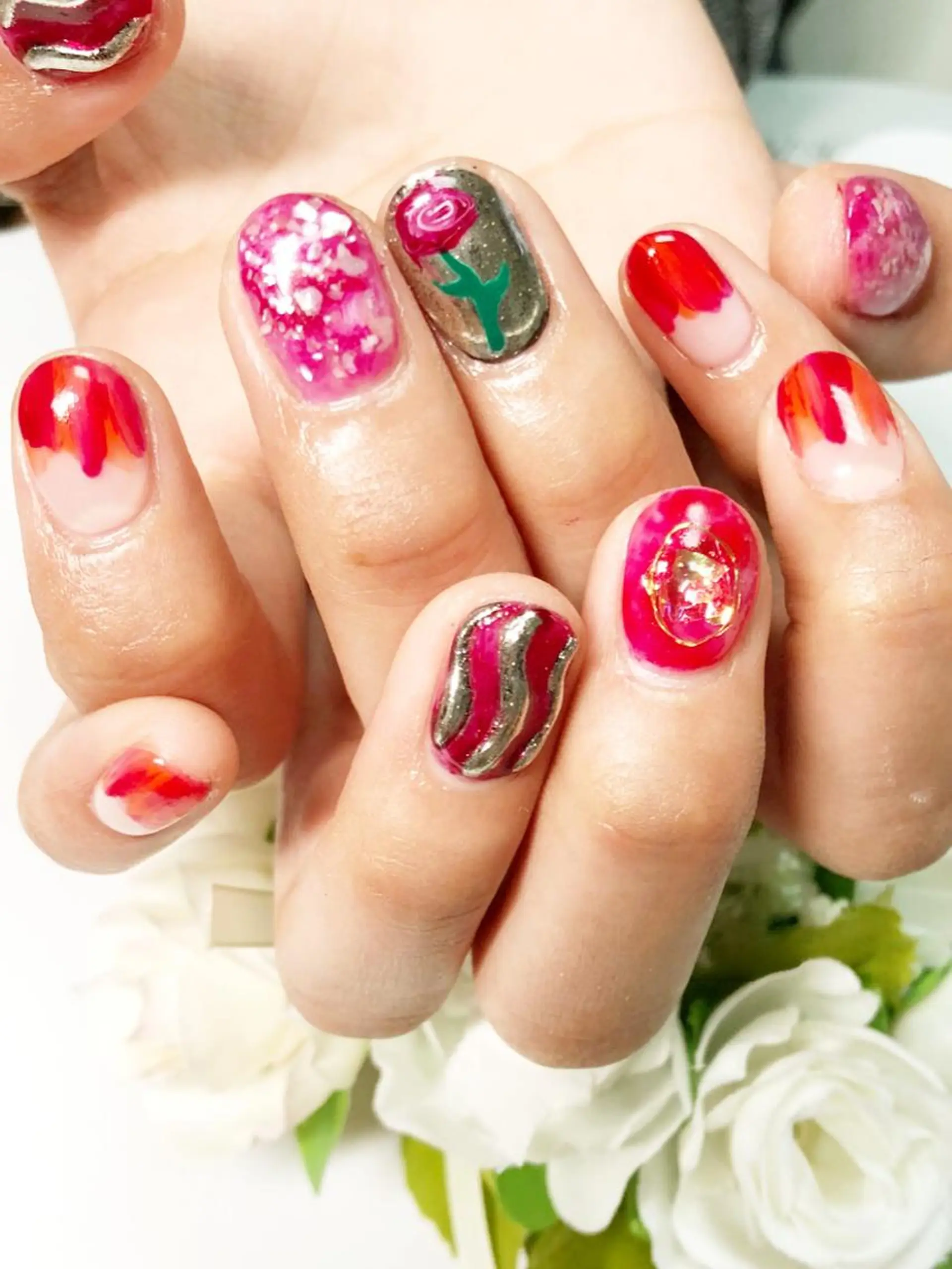 ショート カラー ネイル シンプルネイル ハンドネイル CITRAtotal beautyのネイルデザイン