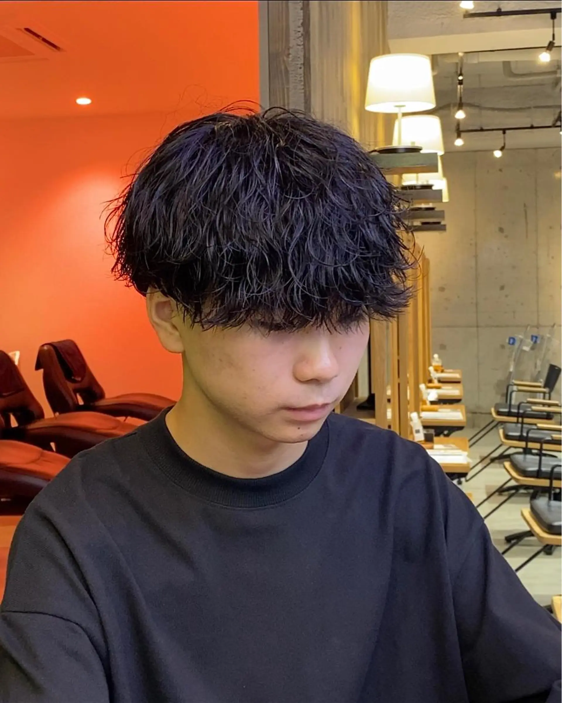 ショート パーマ メンズ 波巻きパーマ カット パーマ トリートメント メンズパーマ 西條真治のヘアスタイル