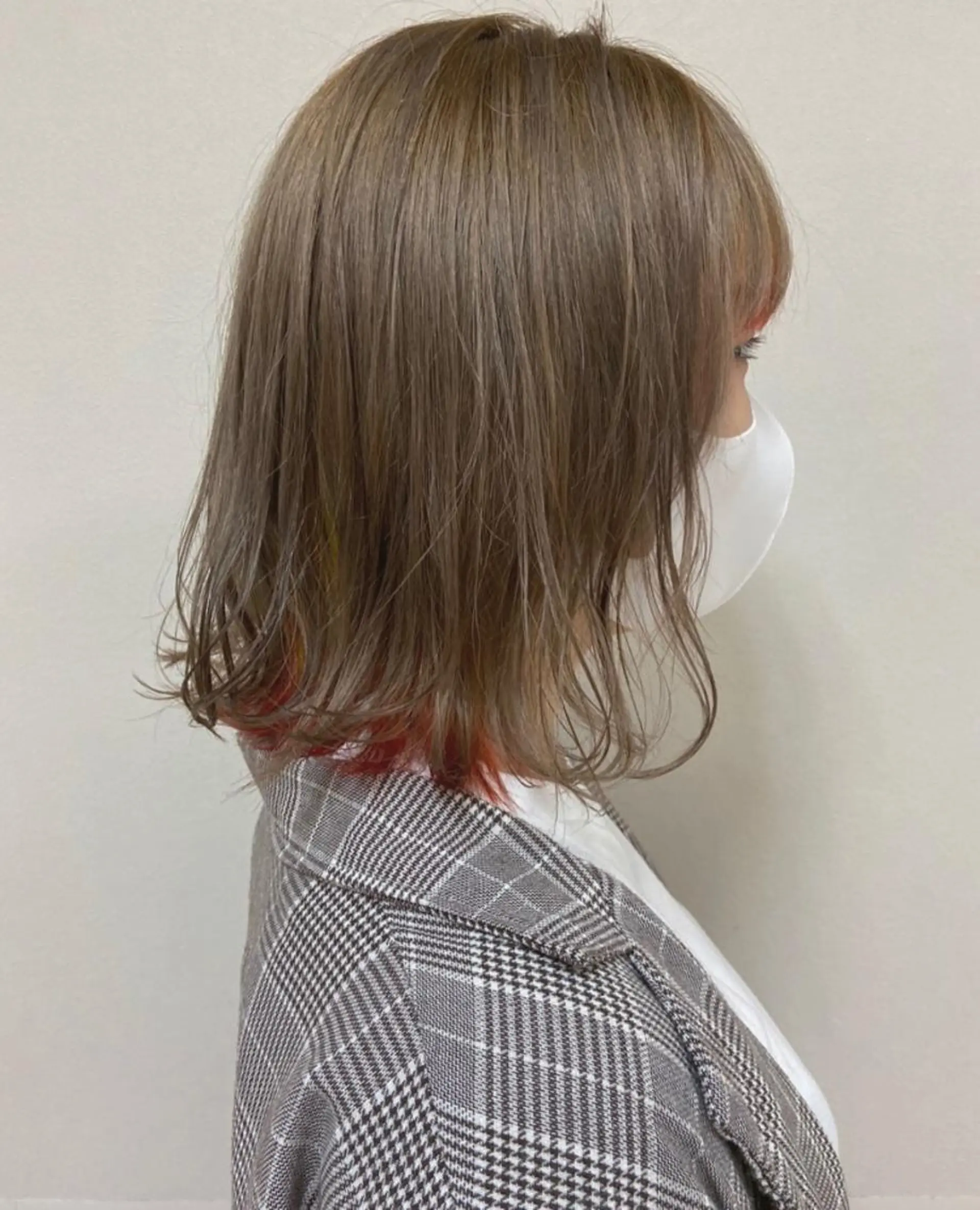 ミディアム カラー ヘアアレンジ ベージュカラー インナーカラー ミルクティーベージュ オレンジ イエローカラー enurk店 🍋 M I K U  *のその他イメージ