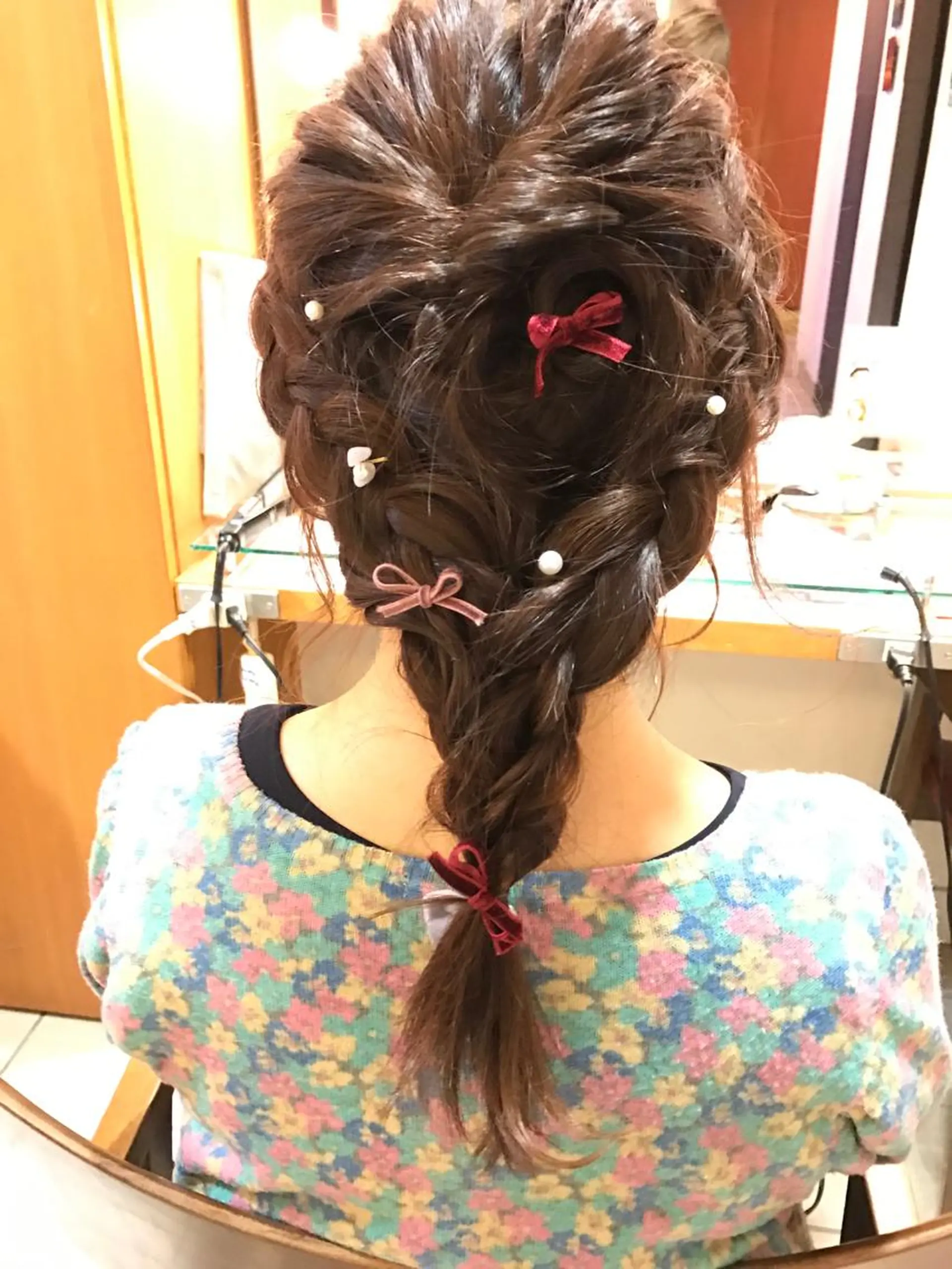 ミディアム ヘアアレンジ 🪐脱白髪染め 🪐松尾菜々美のヘアスタイル