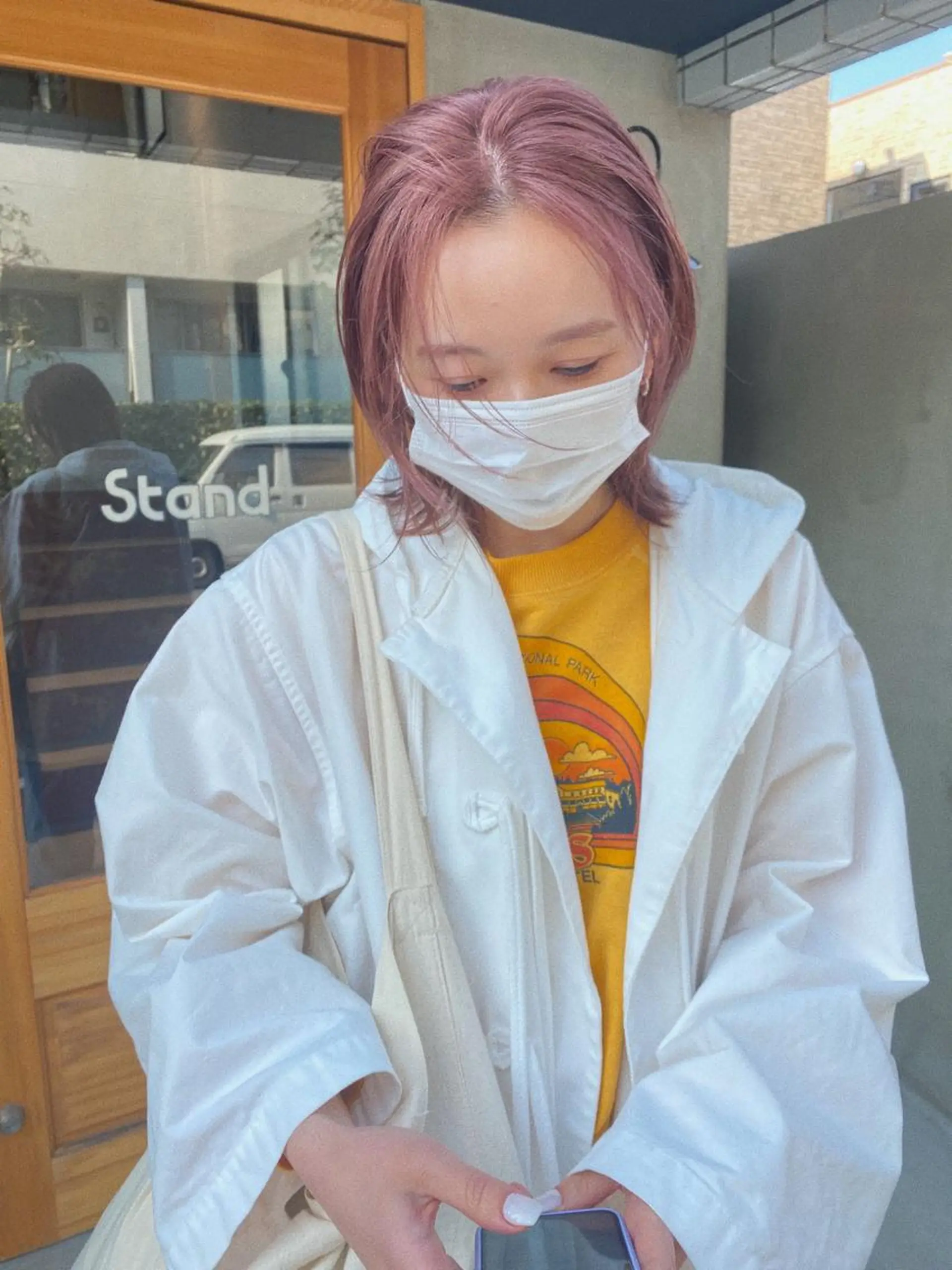 ショート カラー ヘアアレンジ ラベンダーカラー ラベンダーピンク ピンクカラー カット ヘアカラー トリートメント ニュアンスヘア🌔 nanakoのヘアスタイル