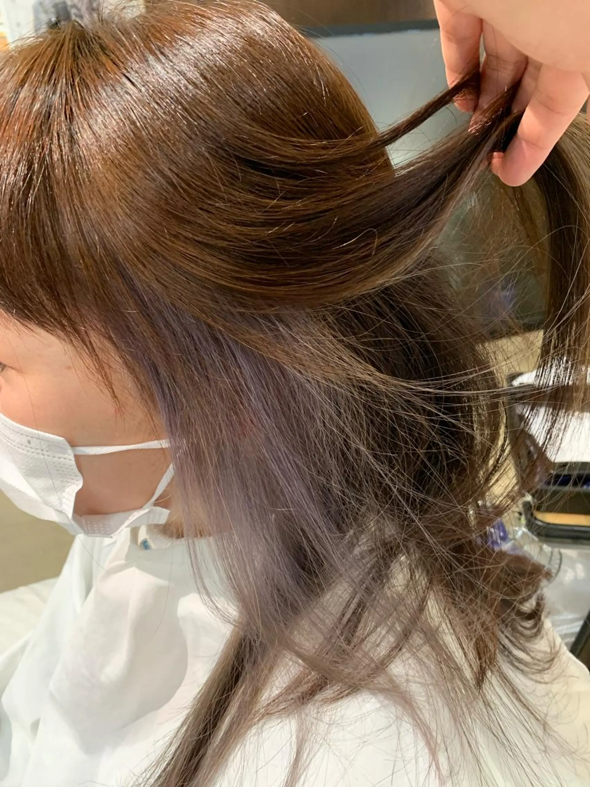 ロング カラー パーマ ブリーチ インナーカラー 酸性ストレート ストレートパーマ newi saLyu 片岡ふきのヘアスタイル