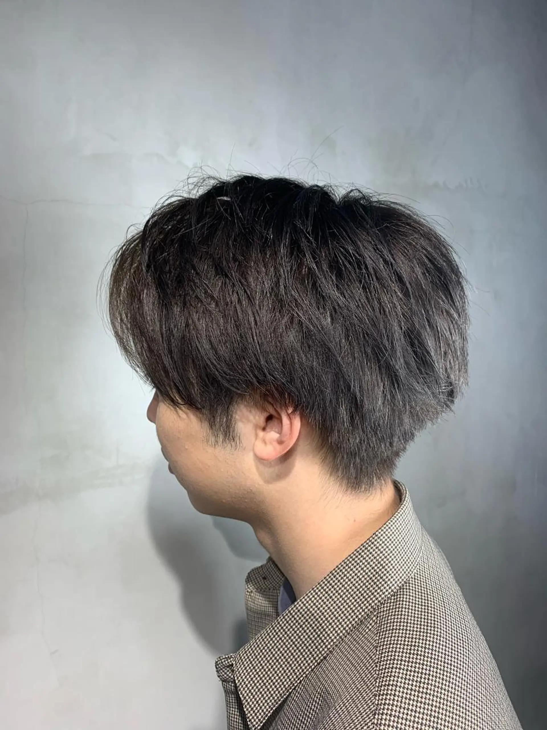 ショート メンズ アッシュ アッシュグレー カット ヘアカラー ヘアサロンM  渋谷所属・メンズパーマ 工藤勇也のヘアスタイル