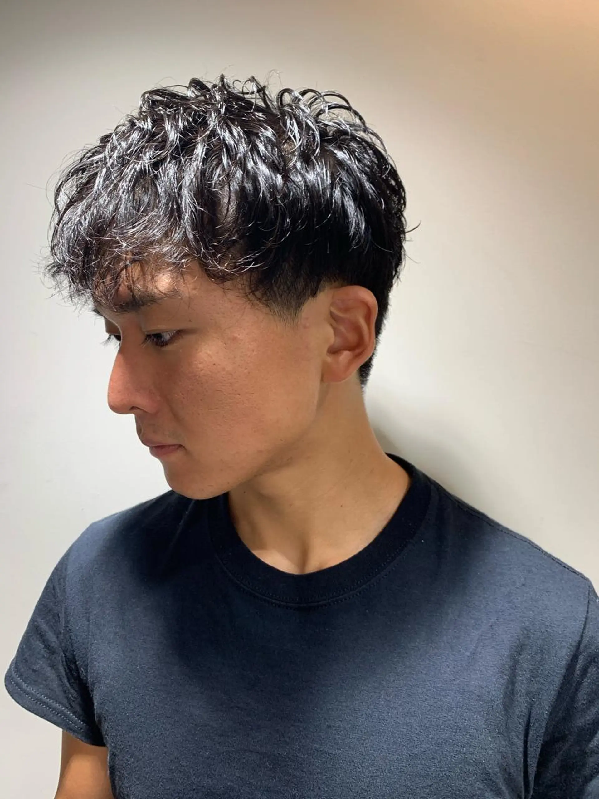 ミディアム パーマ メンズ 長内 健太のヘアスタイル