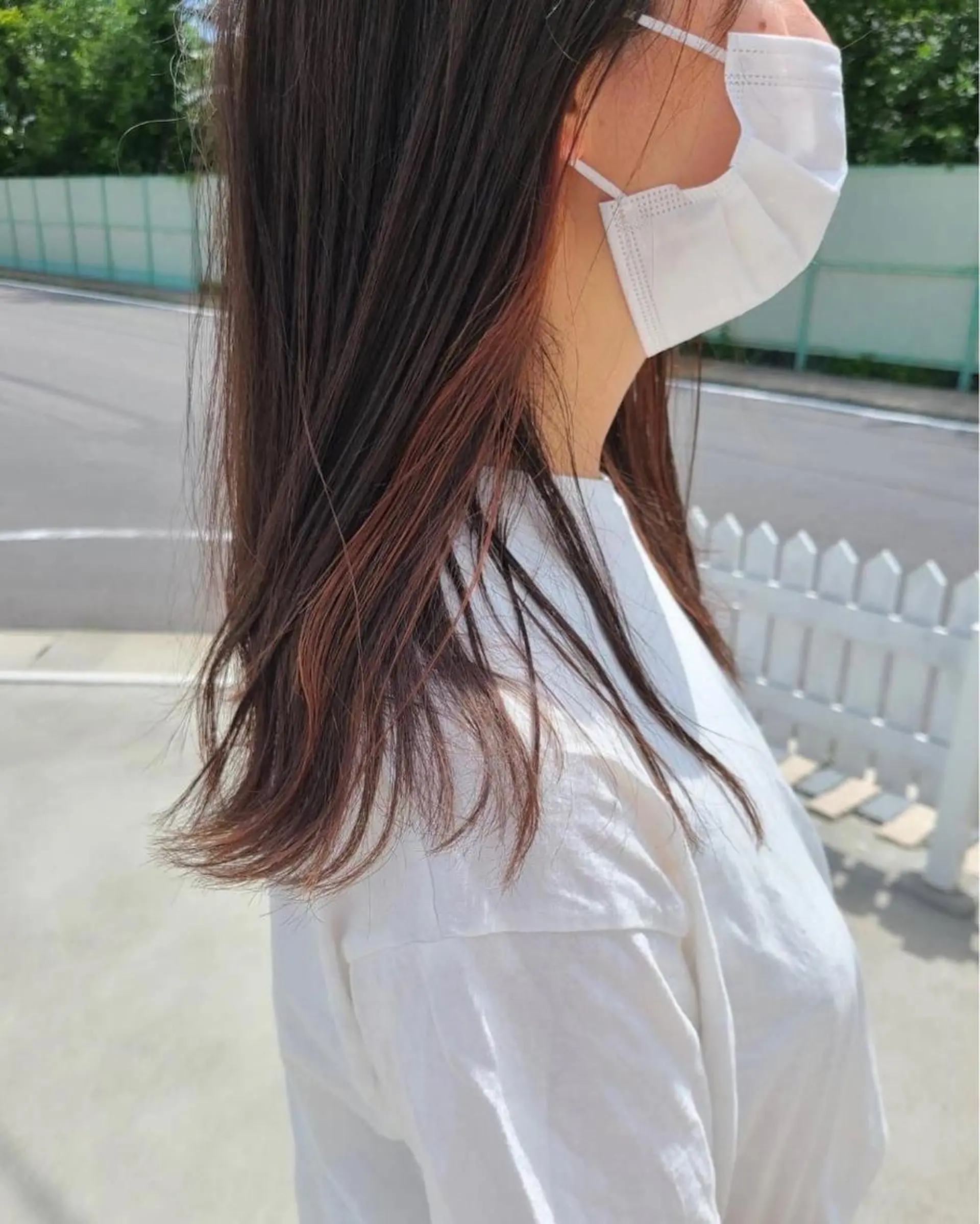セミロング カラー インナーカラー カット ヘアカラー キノシタ マユのヘアスタイル