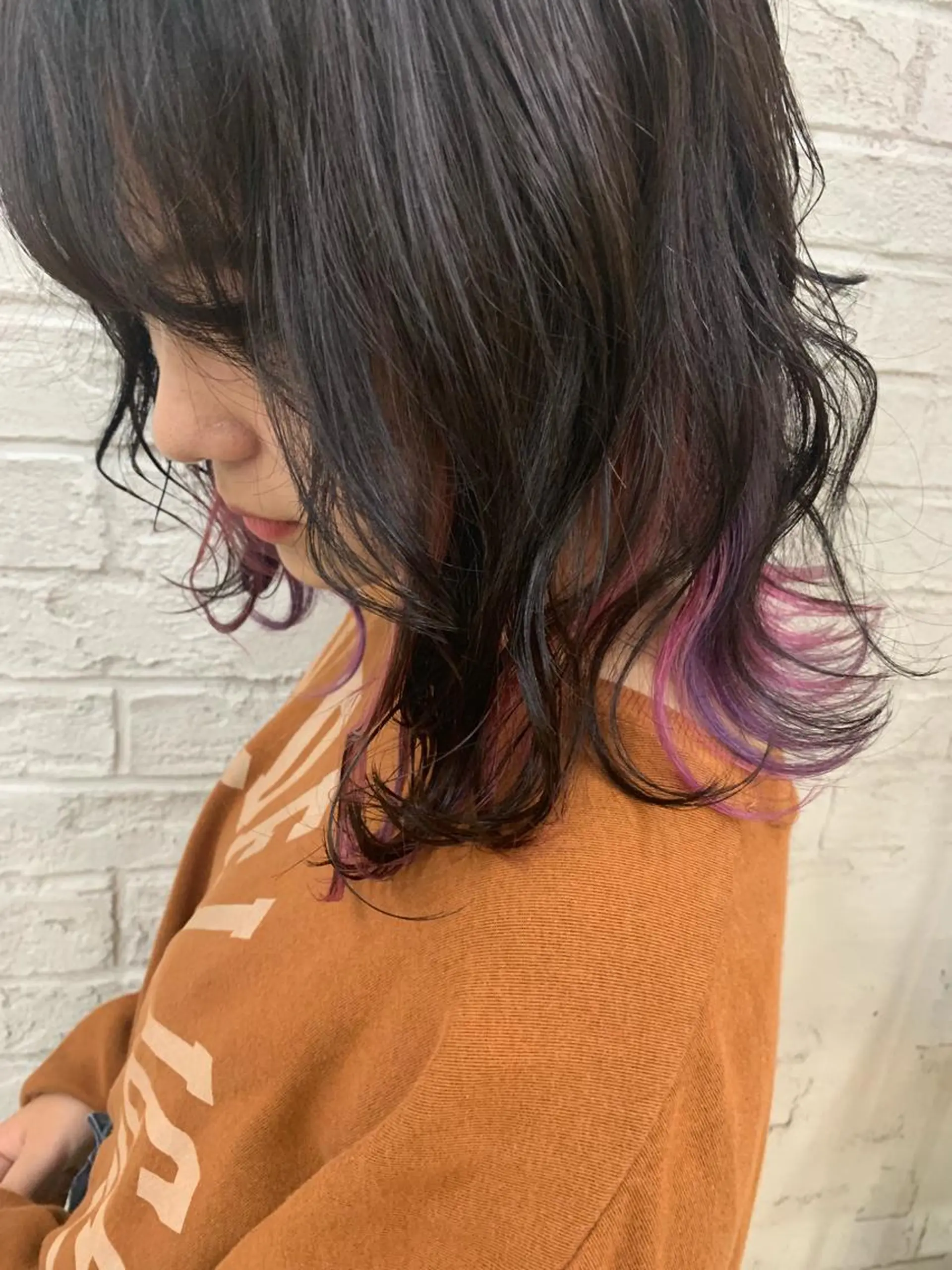 セミロング パープルカラー 🇺🇸ハイライト特 化美容師🇺🇸漆沢のヘアスタイル