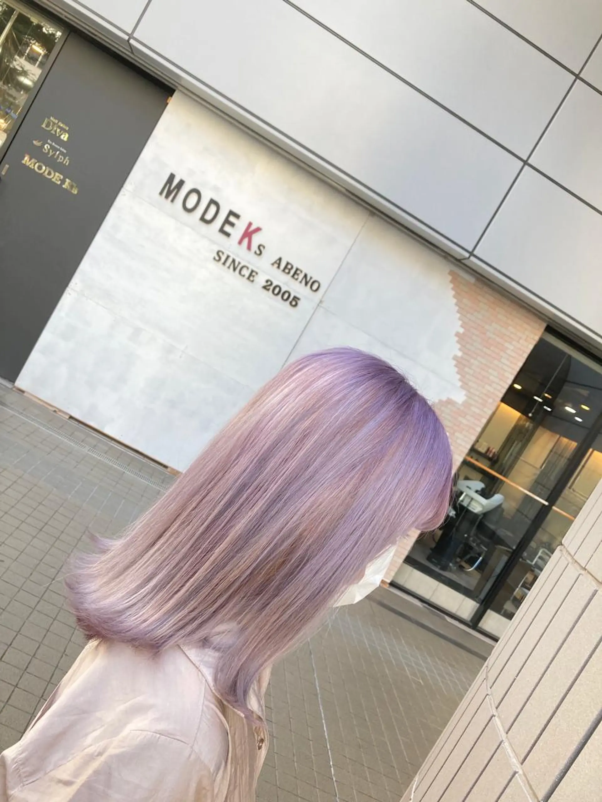 ミディアム カラー ラベンダーカラー カット ヘアカラー SHAFT Ieiriのヘアスタイル