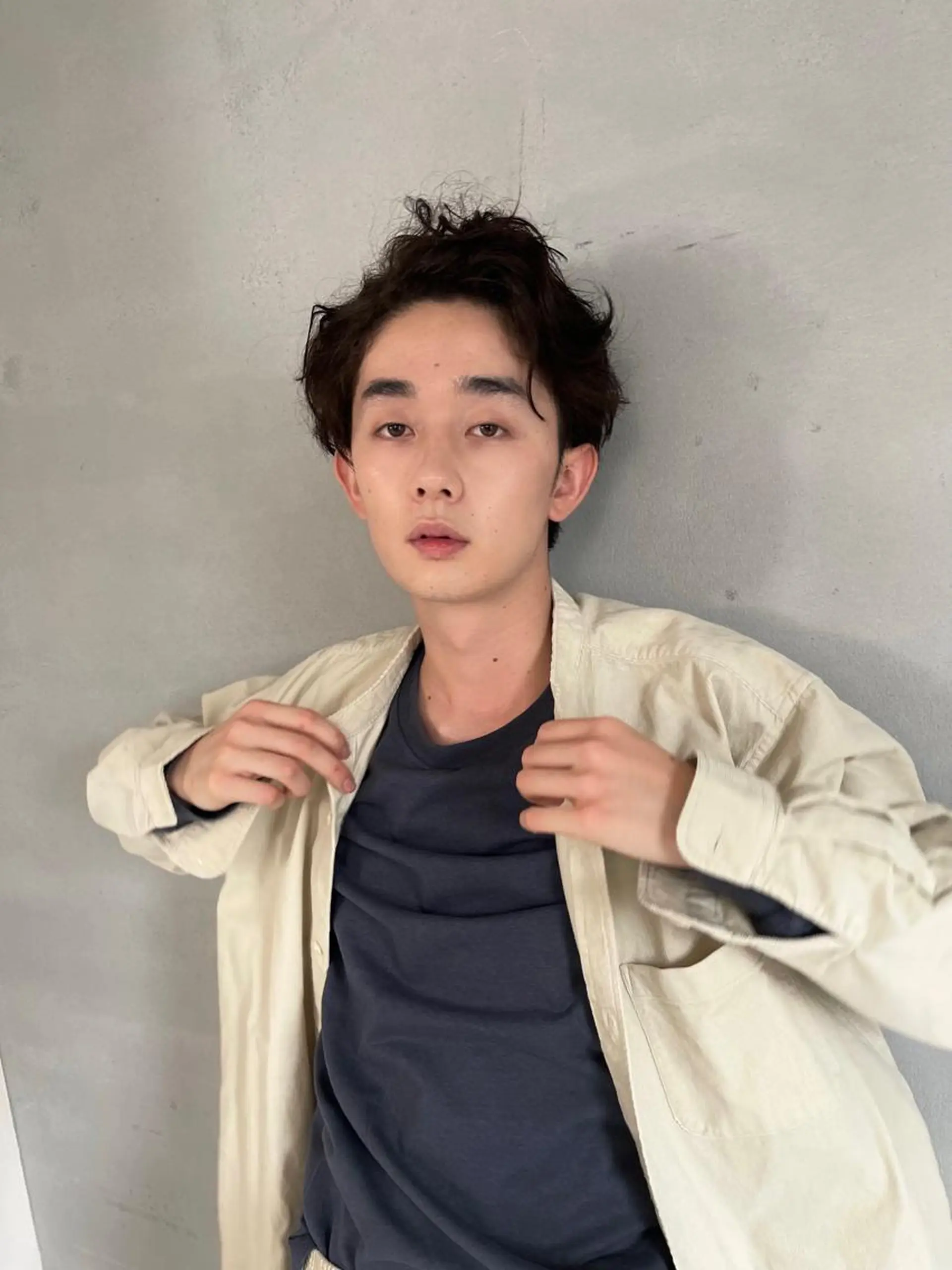 ショート パーマ メンズ 植田 能生のヘアスタイル