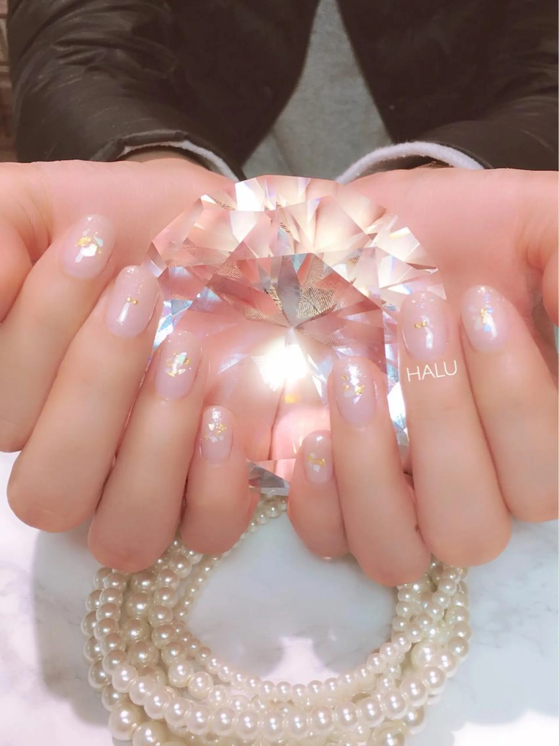ネイル ガーリー キラキラネイル HALU ハルのネイルデザイン