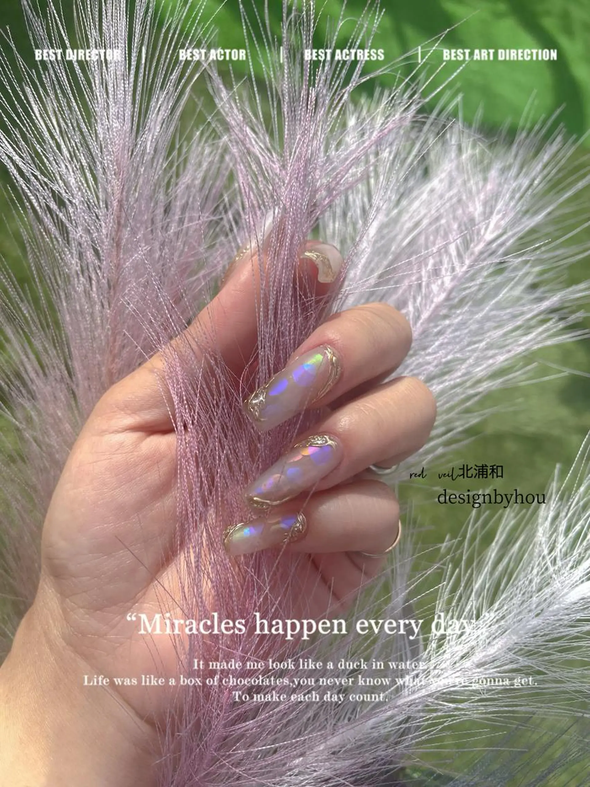 ミディアム ネイル ハンドネイル 長さ出し専門 nynaのネイルデザイン