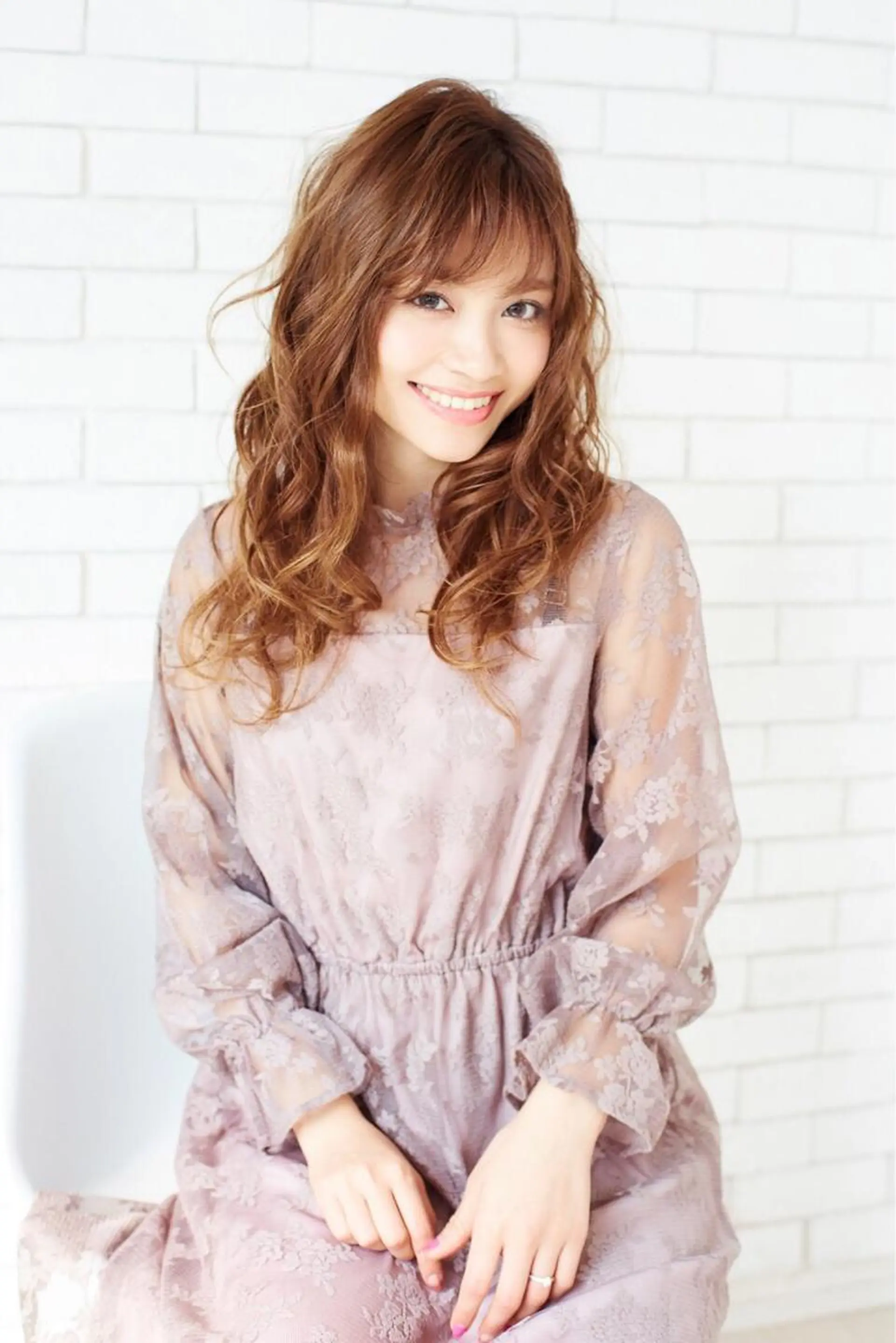 セミロング パーマ カット パーマ 朝比奈 志保のヘアスタイル