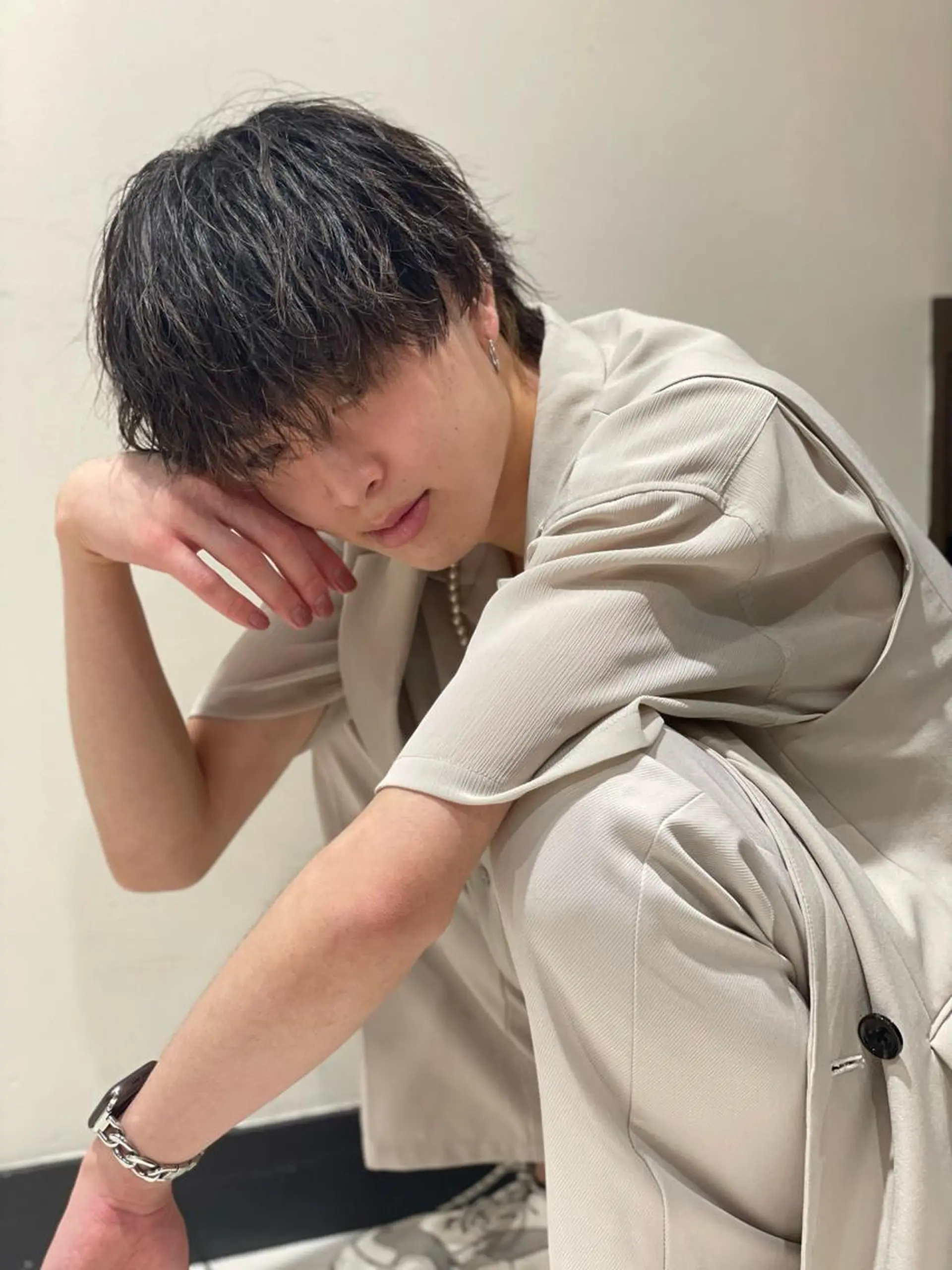 メンズ マッシュウルフ マッシュ メンズウルフカット ウルフカット カット 【ニュアンスパーマ】 西岡拓海のヘアスタイル