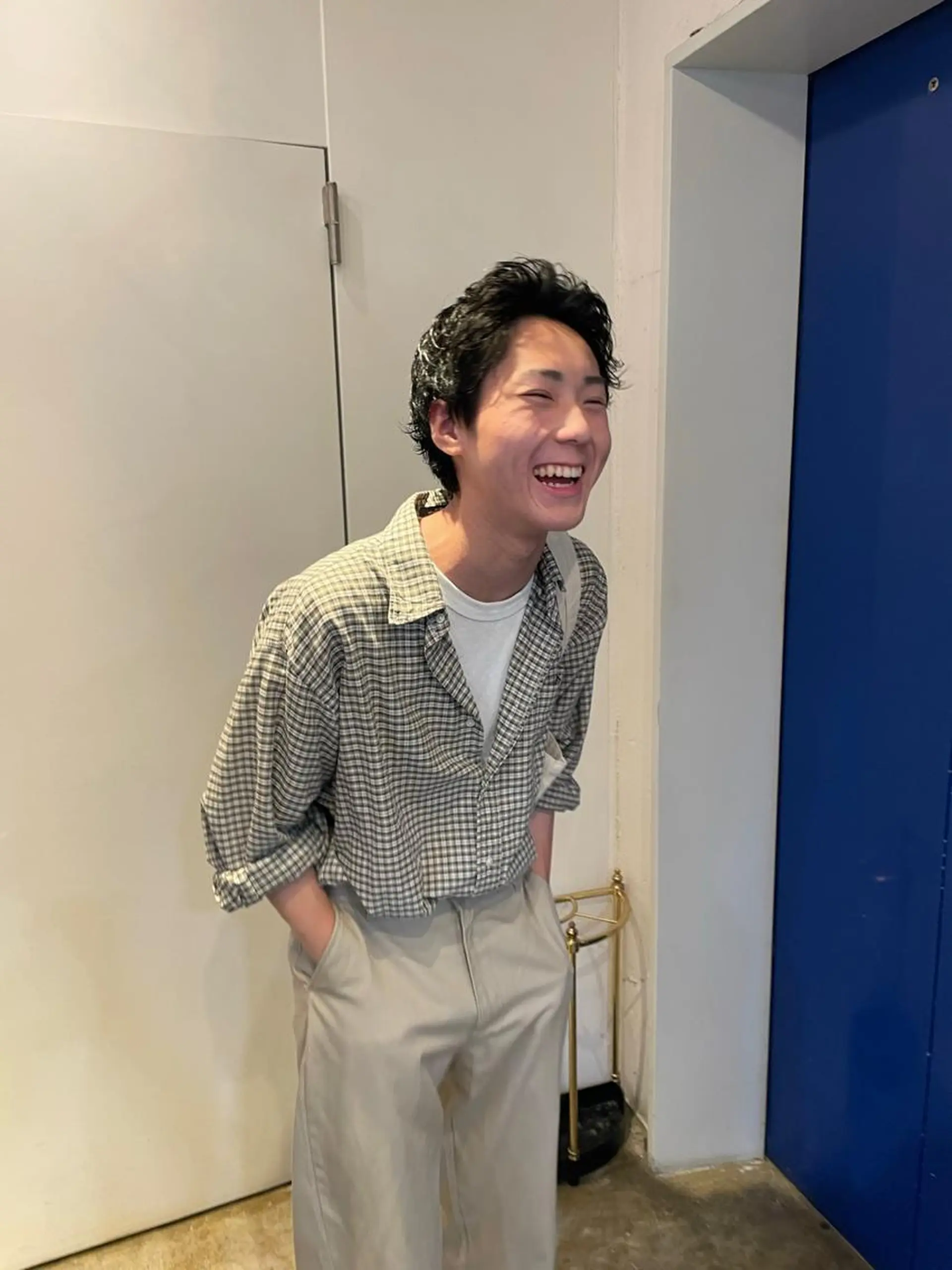 パーマ メンズ メンズパーマ スパイキーショート 韓国ヘア/wカラー レイヤー/RIN🎀のヘアスタイル