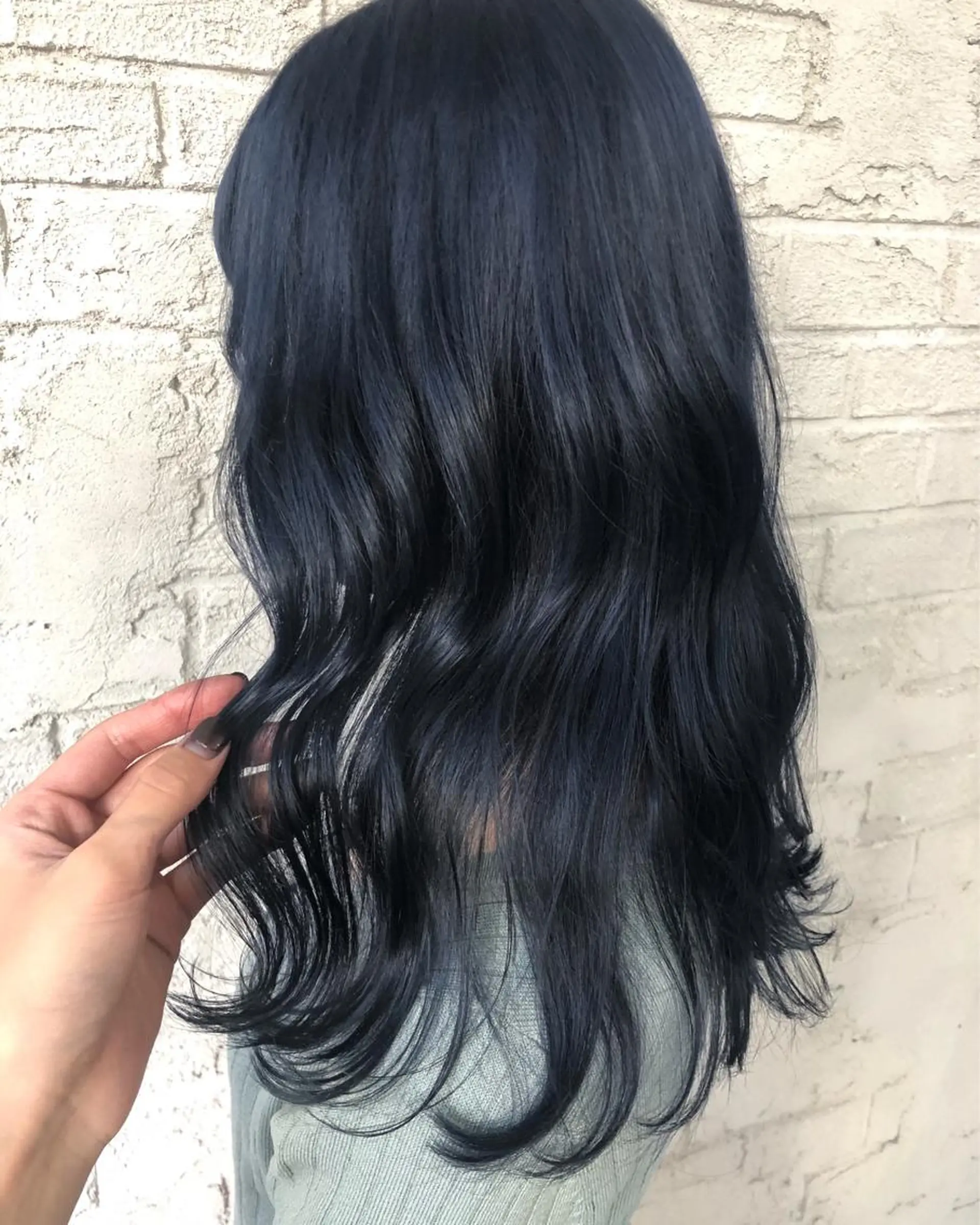 ロング カラー ヘアアレンジ ブルーカラー グレージュ ネイビーカラー 韓国風ヘア 池袋/韓国レイヤー 💗🐇amiのヘアスタイル