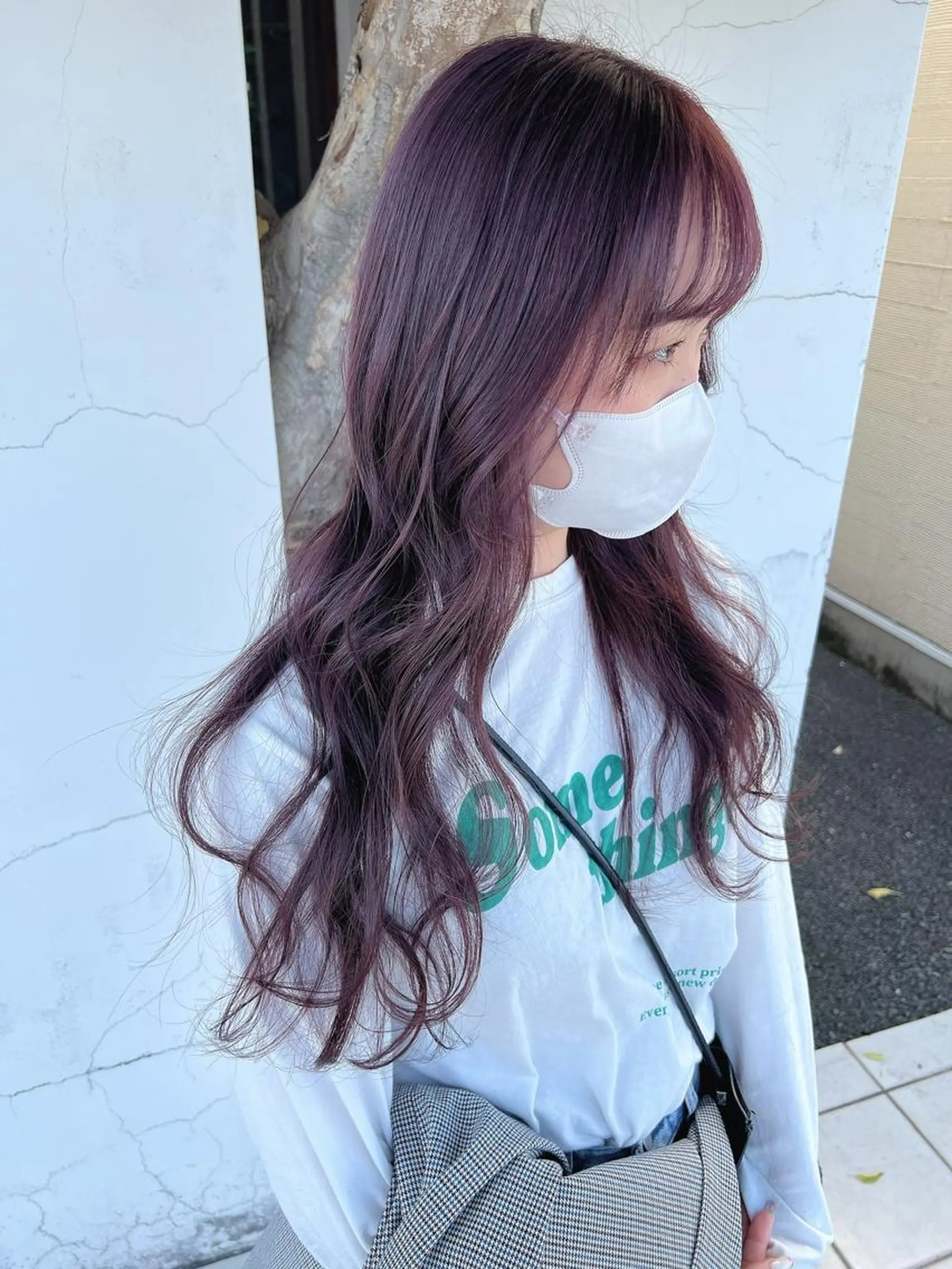 ロング カラー グレージュ ラベンダーカラー ラベンダーグレージュ ラベンダーグレー ピンクカラー ヘアカラー 具志 正太のヘアスタイル