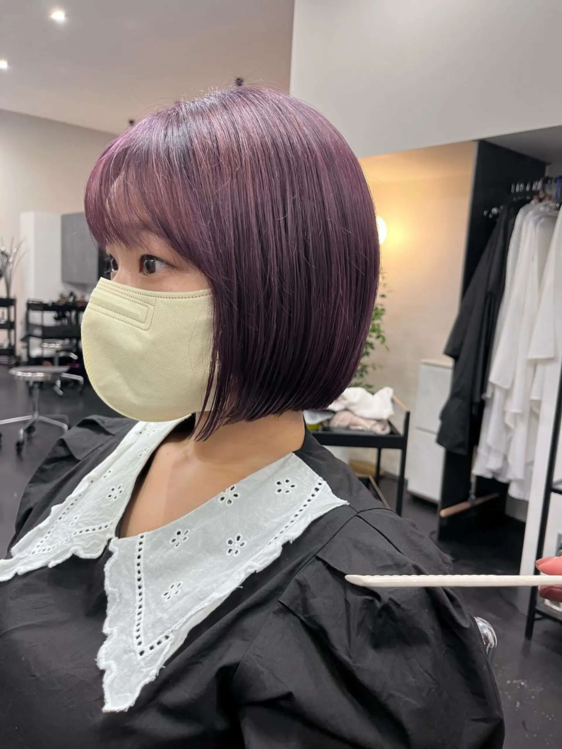 ショート パープルカラー ショートヘア 似合わせパーマ/ 山本銀次郎のヘアスタイル