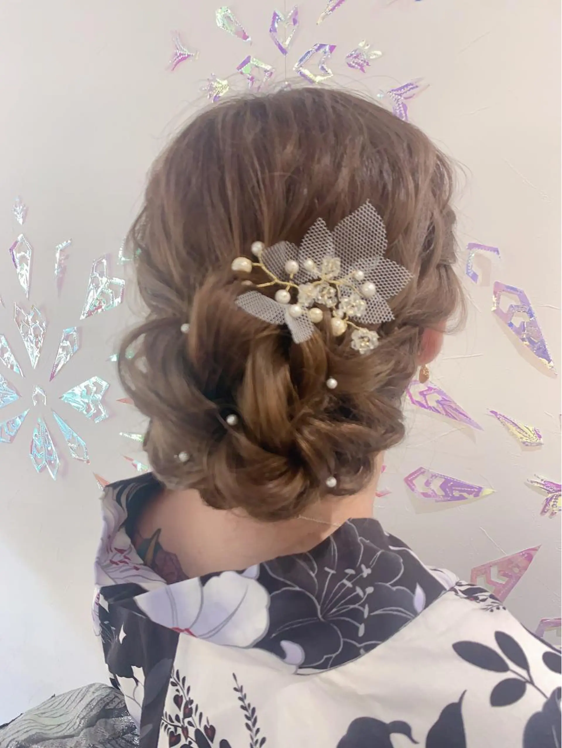 セミロング ヘアアレンジ ヘアメイク エンカレッジのヘアスタイル