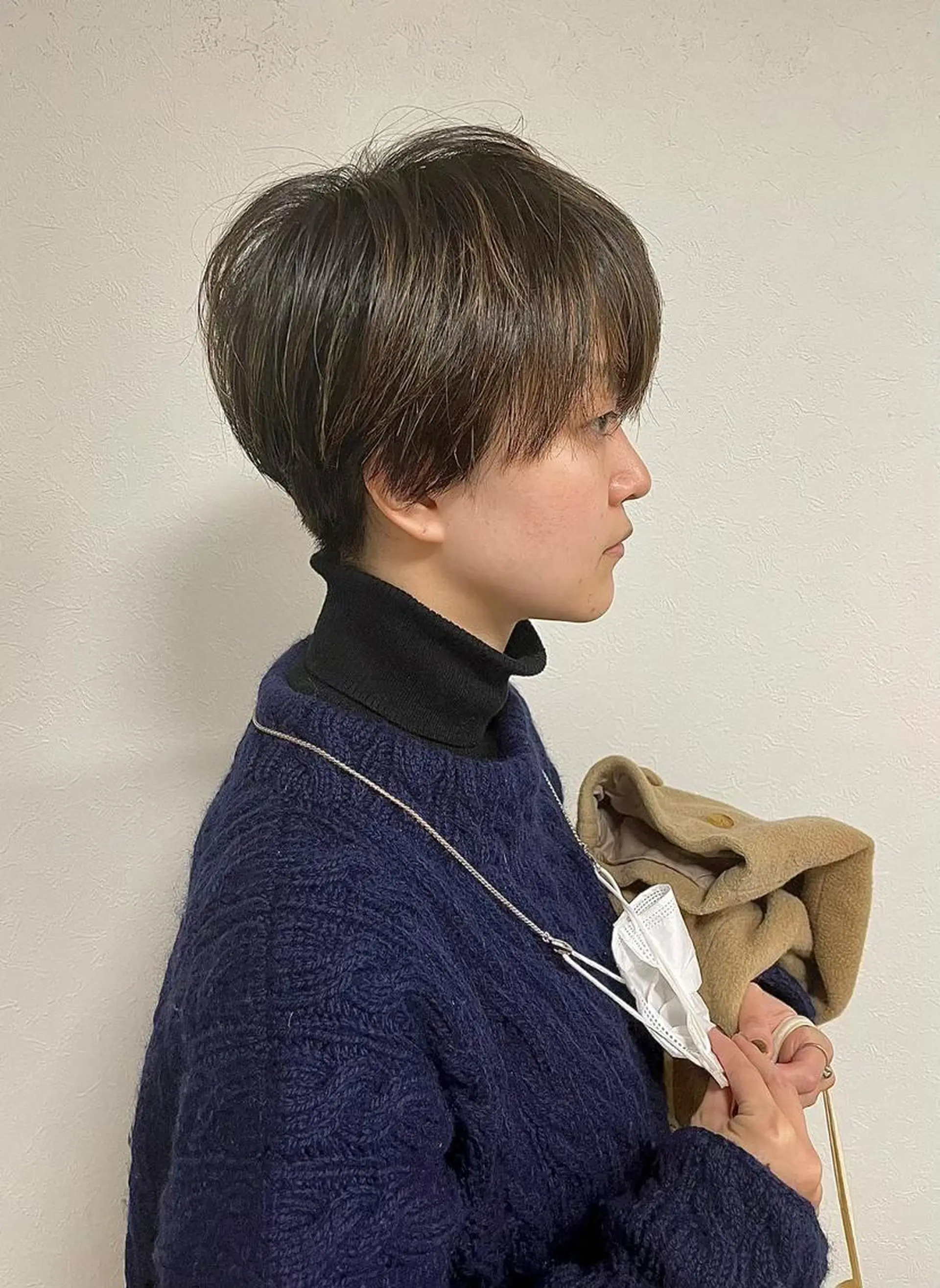 ショート カラー ヘアアレンジ パーマ アディクシーカラー 黒髪 クオルシアカラー ショートヘア 縮毛矯正 newi 川崎店のヘアスタイル