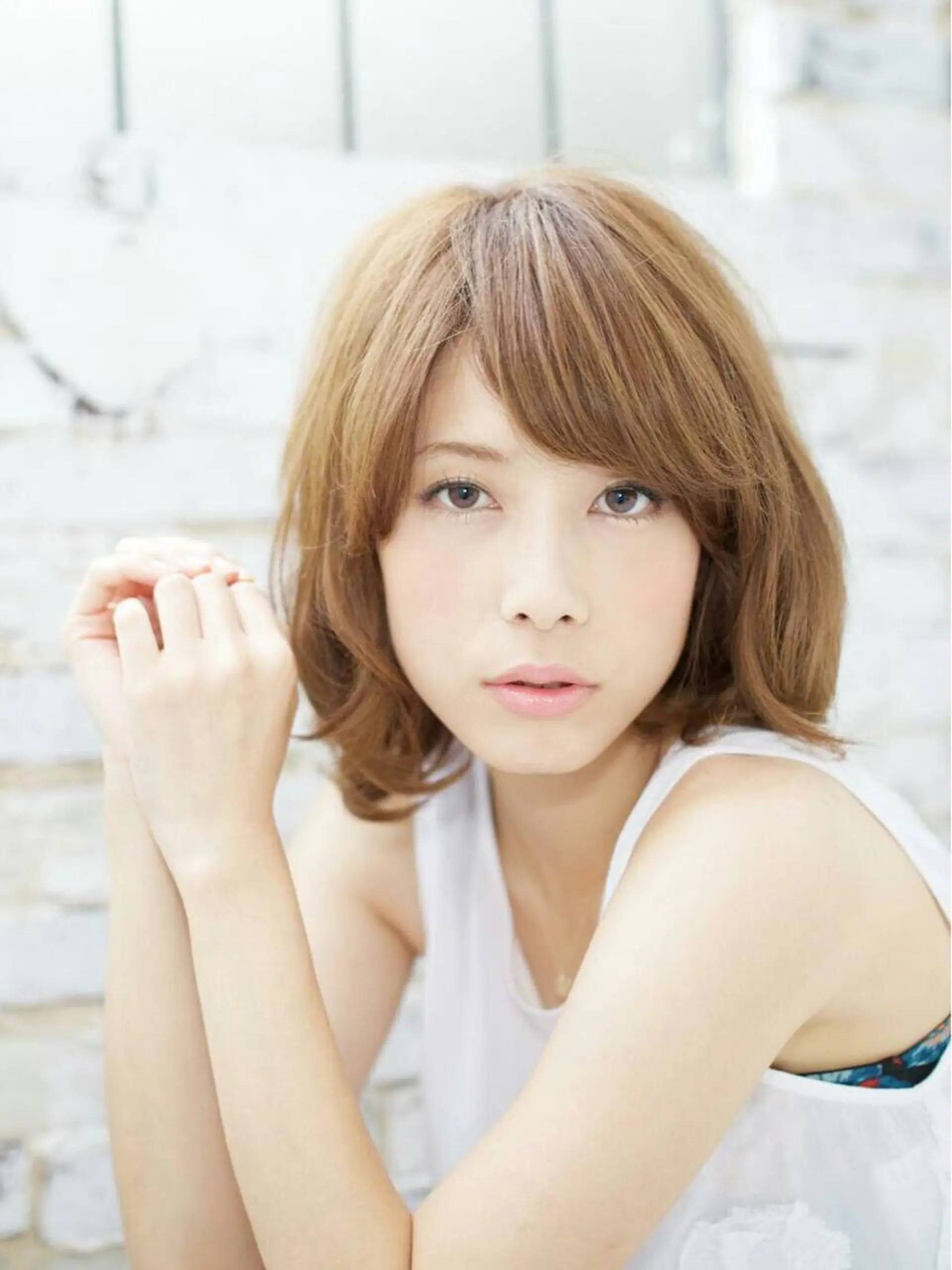 ショート ミディアム カラー パーマ 佐々木 政徳のヘアスタイル