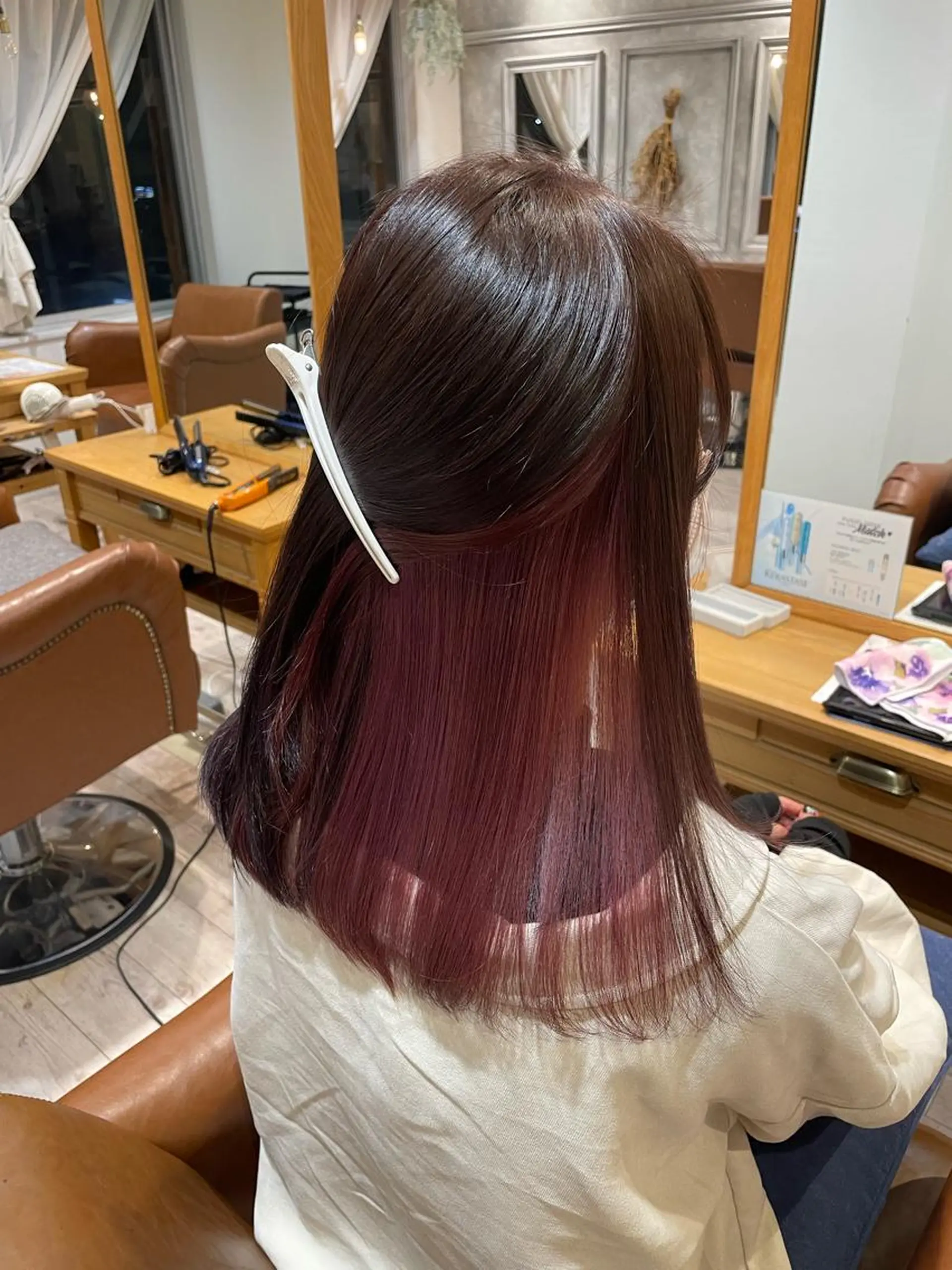 ミディアム カラー ブリーチ ピンクカラー La Bonheur  hair  chari所属・🌼 じゅりなのヘアスタイル