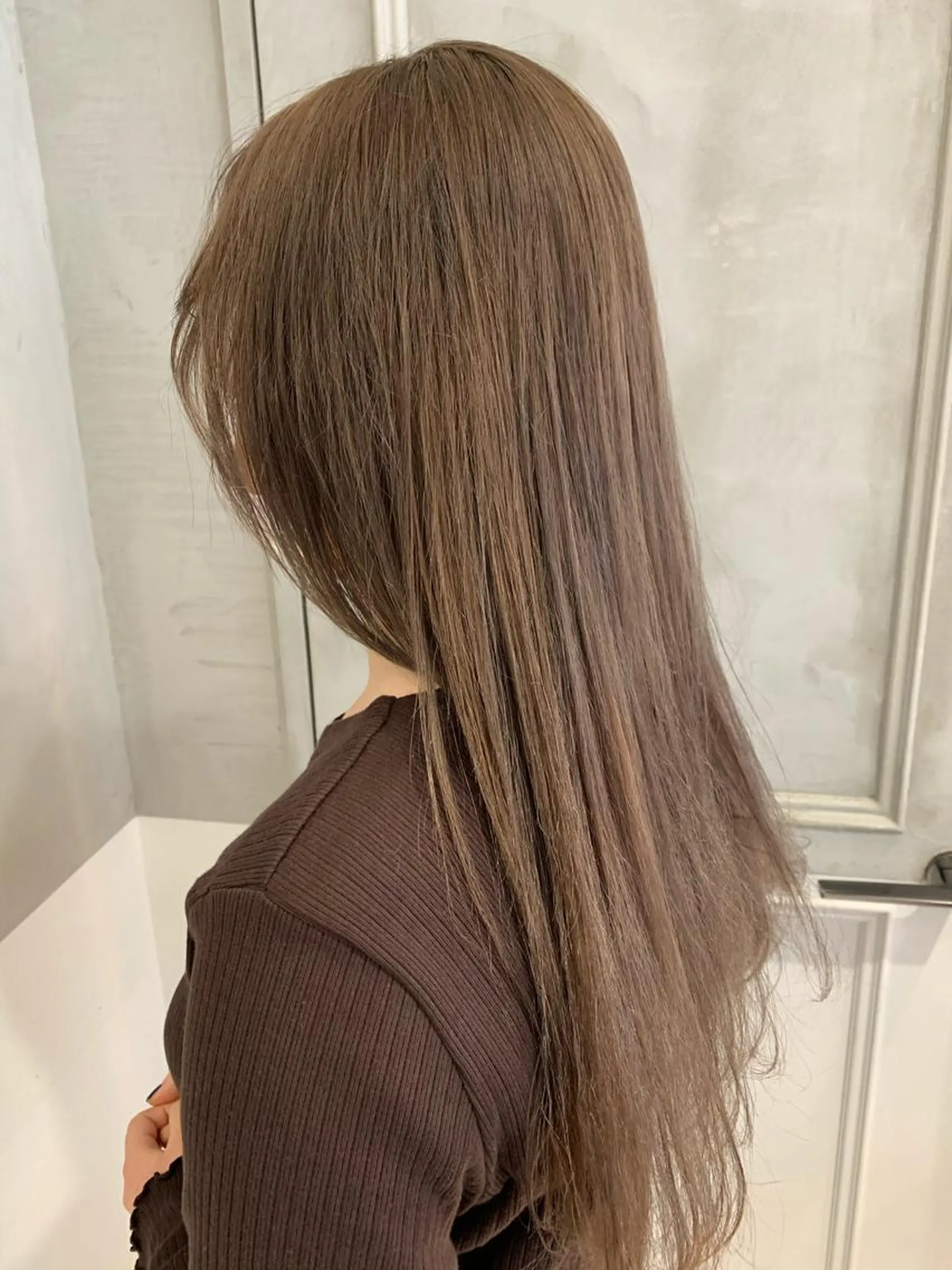 ロング オリーブ カラー✨有坂映哉のヘアスタイル