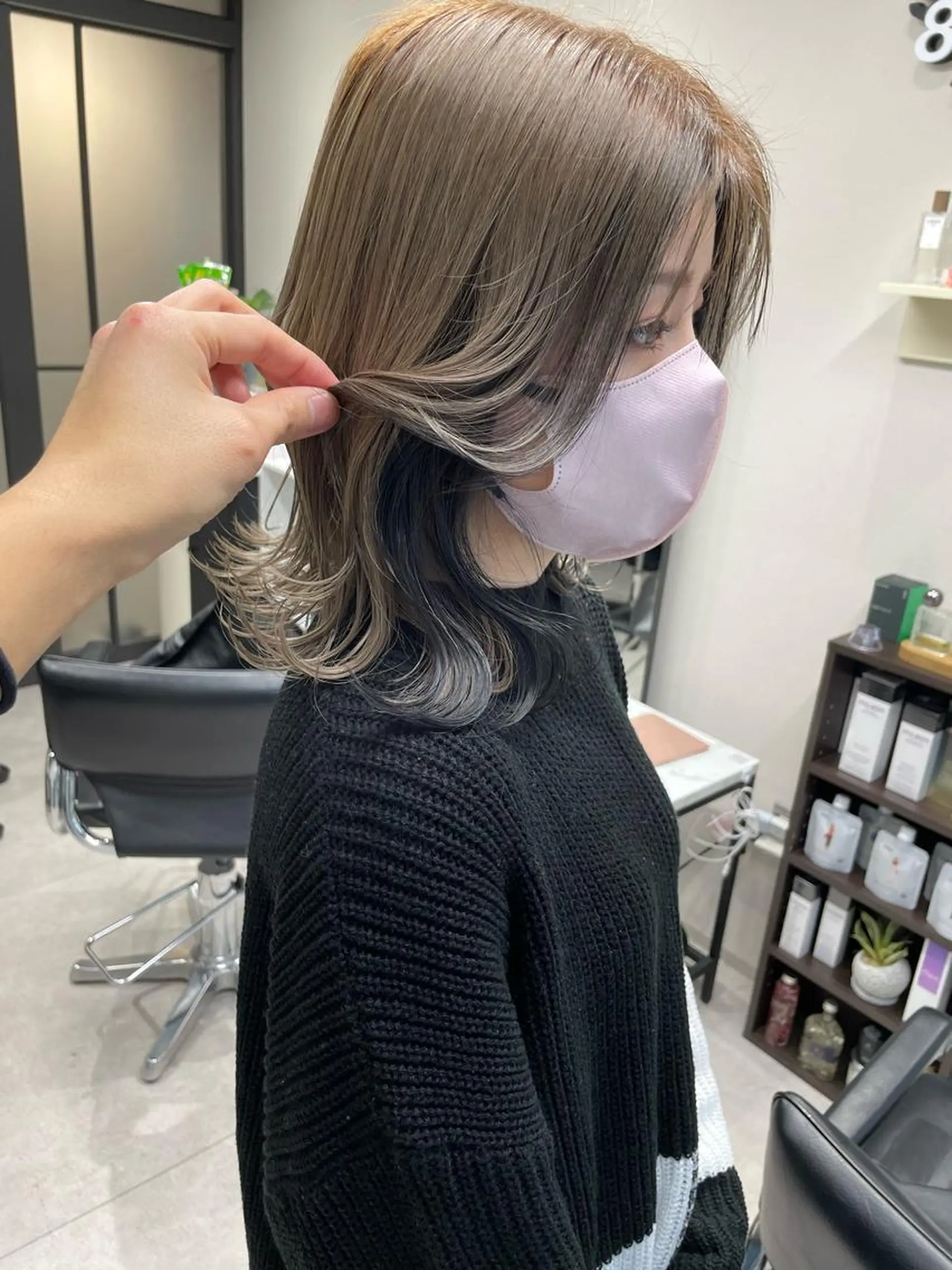 ミディアム カラー カット ヘアカラー 髪質改善will hairdesignのヘアスタイル