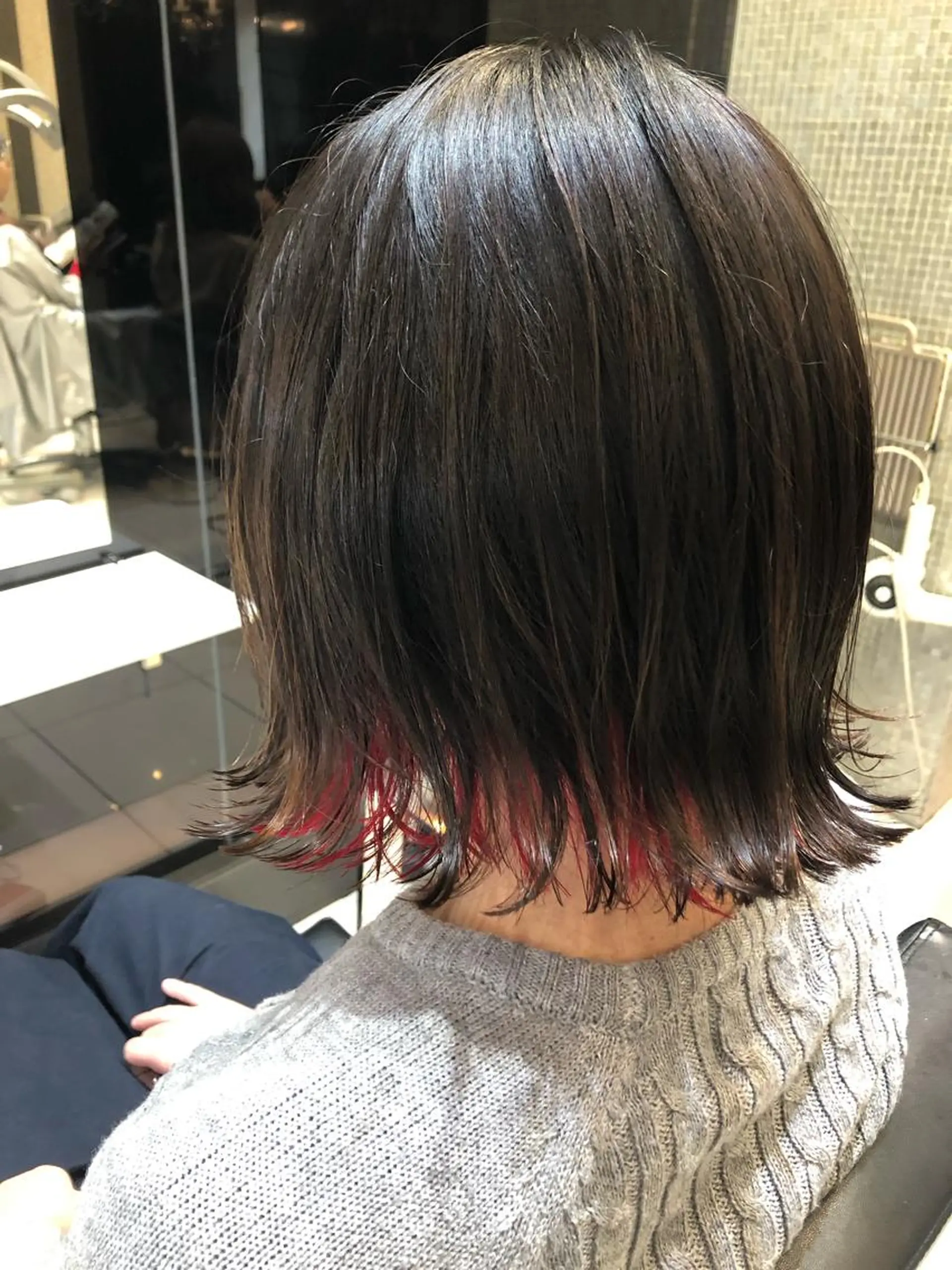 ミディアム カラー レッドカラー 女性リピ90%🍨 🩷佐藤みずきのヘアスタイル