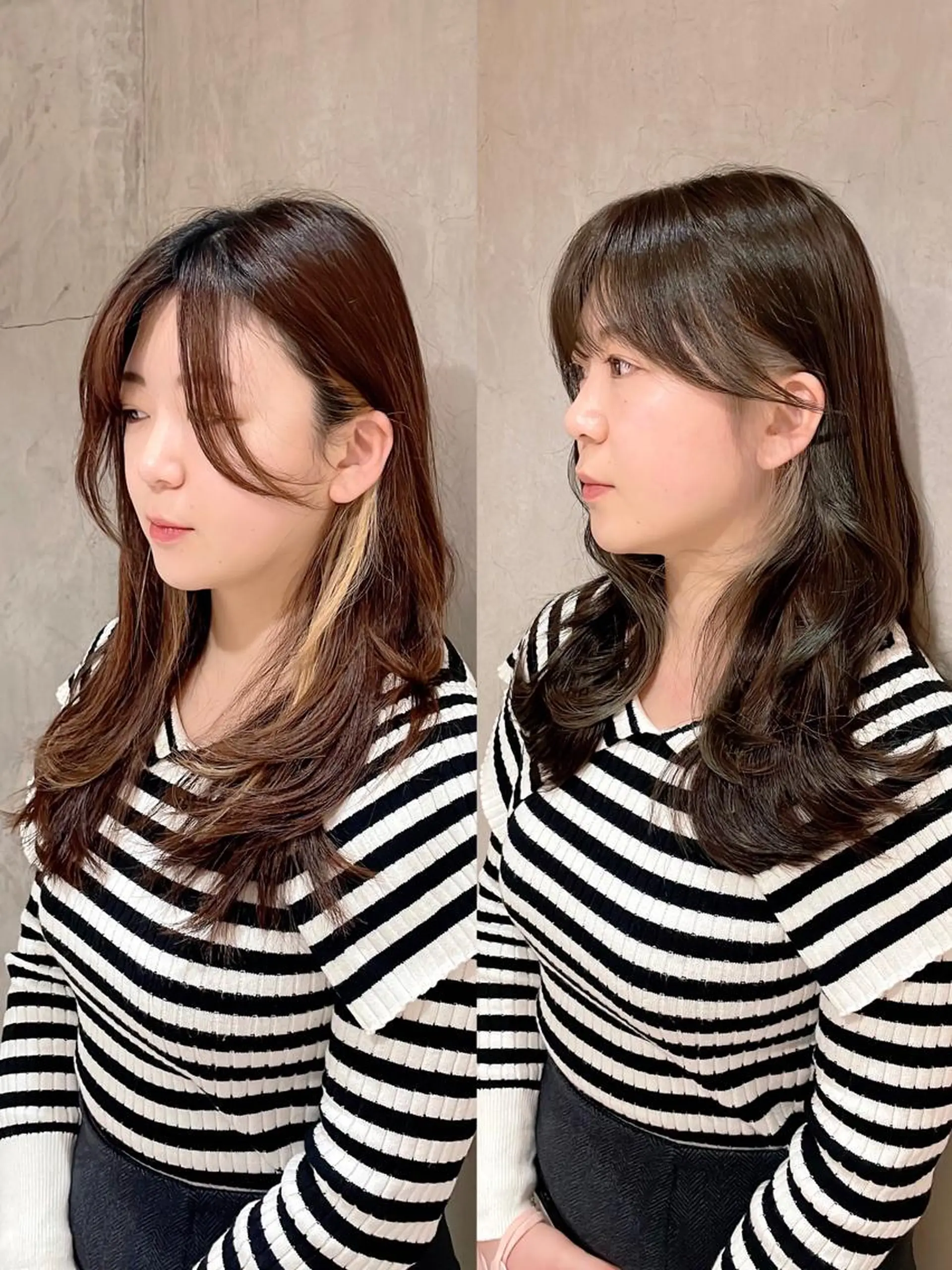 ロング カット ヘアカラー トリートメント 🌹ハッシュカット、 レイヤー韓国ヘア🌹のヘアスタイル