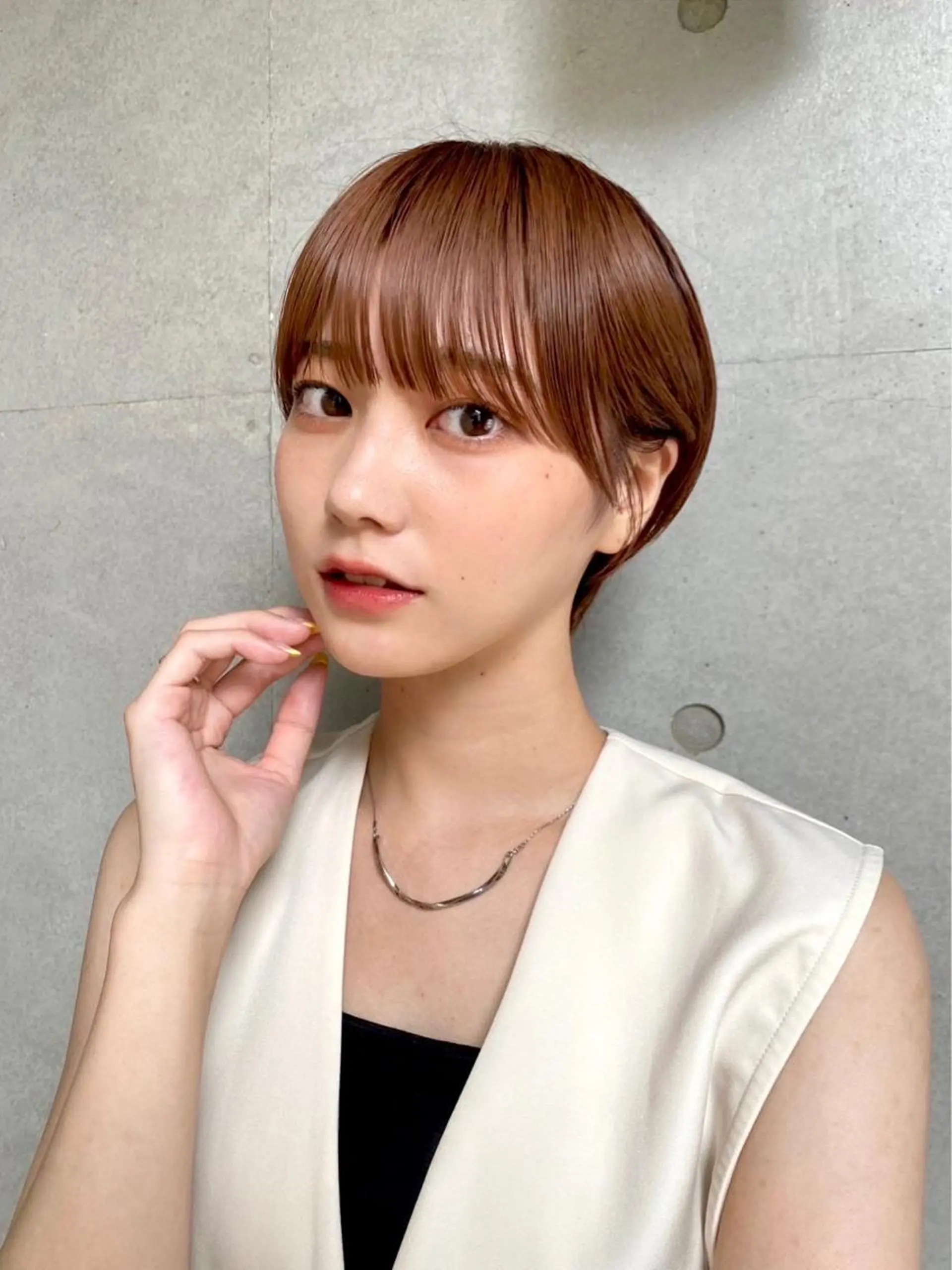 ショート カラー 丸みショート ブラウンカラー ショートヘア ハイライト/ショート /ボブ/RYOHEIのヘアスタイル