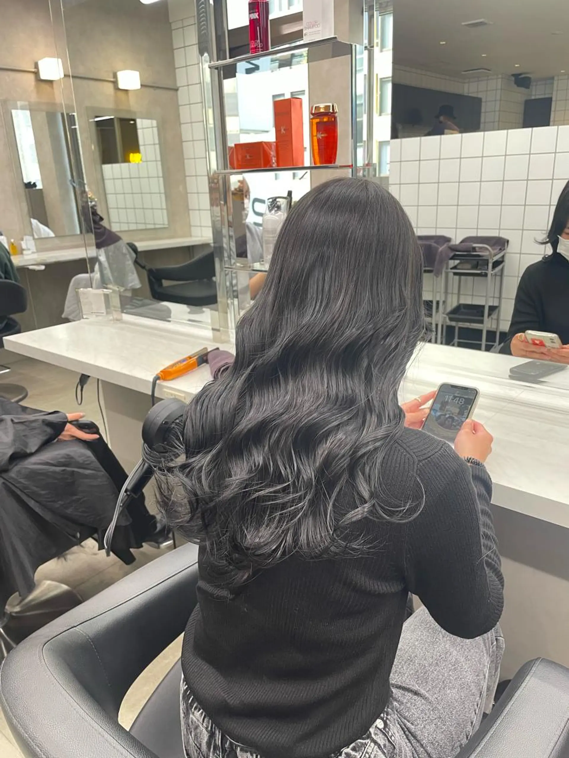 ミディアム カラー パーマ ヘアアレンジ メンズ キッズ ネイル マツエク・マツパ アイブロウ 🦋韓国レイヤー｜ 透明感グレージュ🦋のヘアスタイル