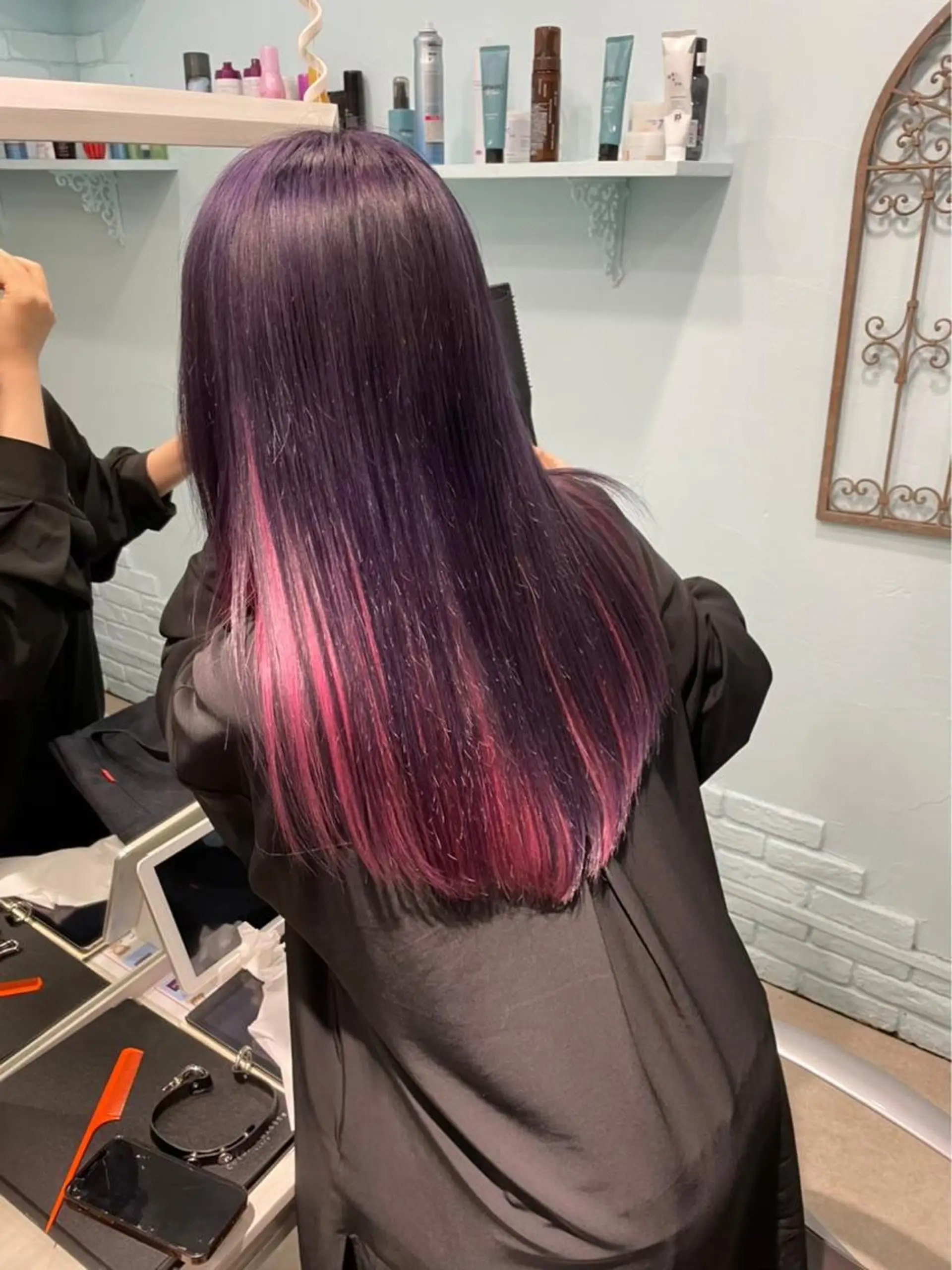 カラー アッシュ アッシュグレー アッシュグレージュ バレイヤージュ ミストバング ヘアカラー Bob＆ハイトーン 専門家CHIHIROのヘアスタイル