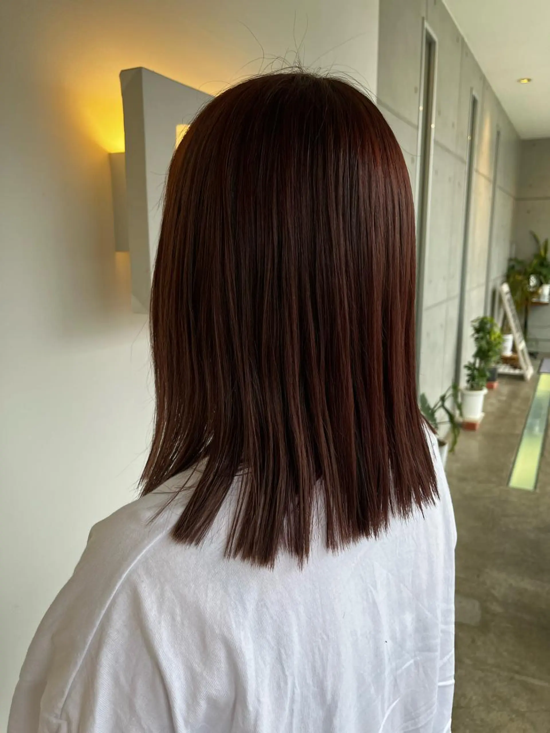 ミディアム ピンクブラウン おせ ちさとのヘアスタイル