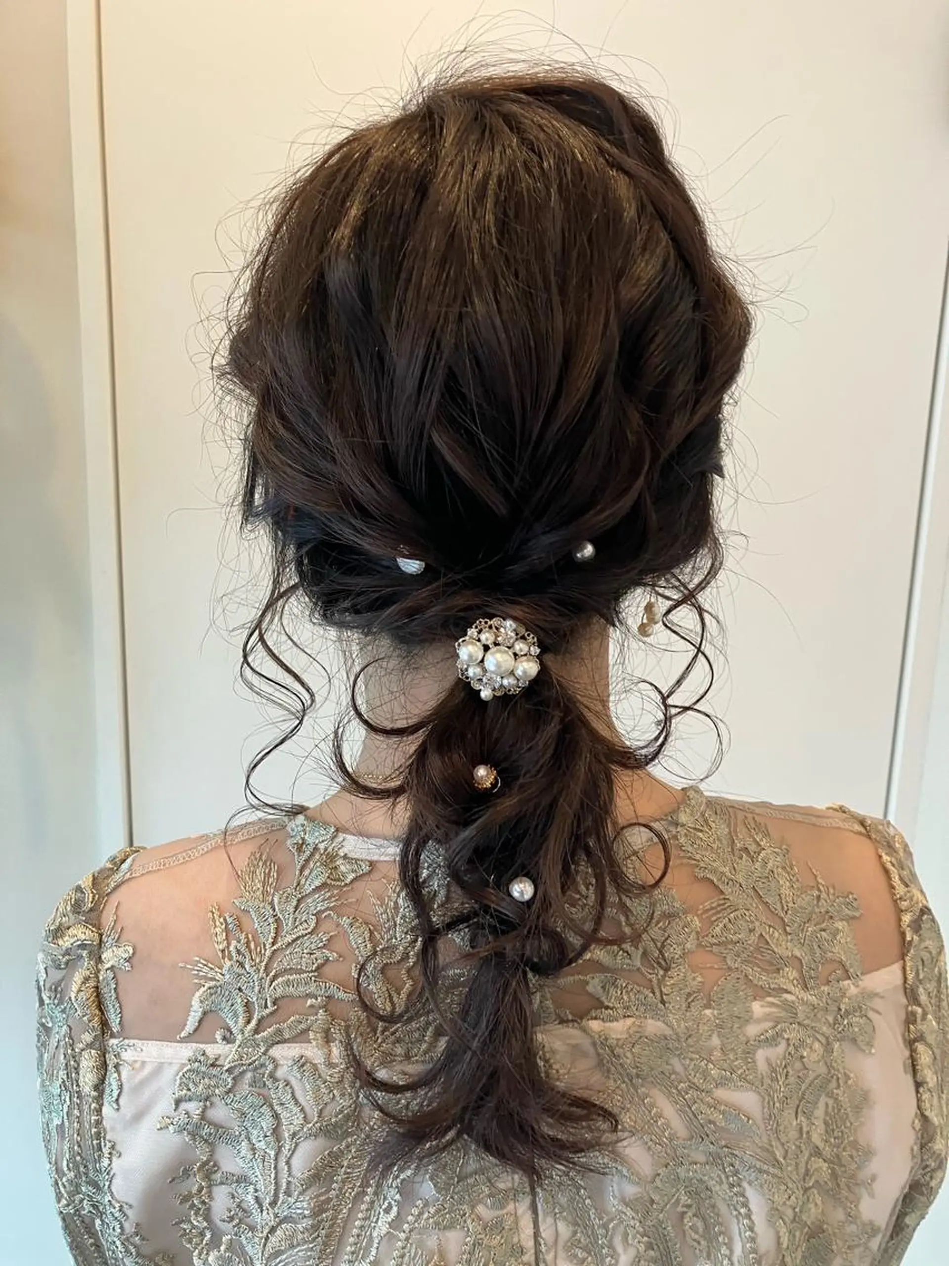 セミロング ヘアアレンジ 結婚式・ブライダル Hair&Make Nahoのマツエク・マツパデザイン