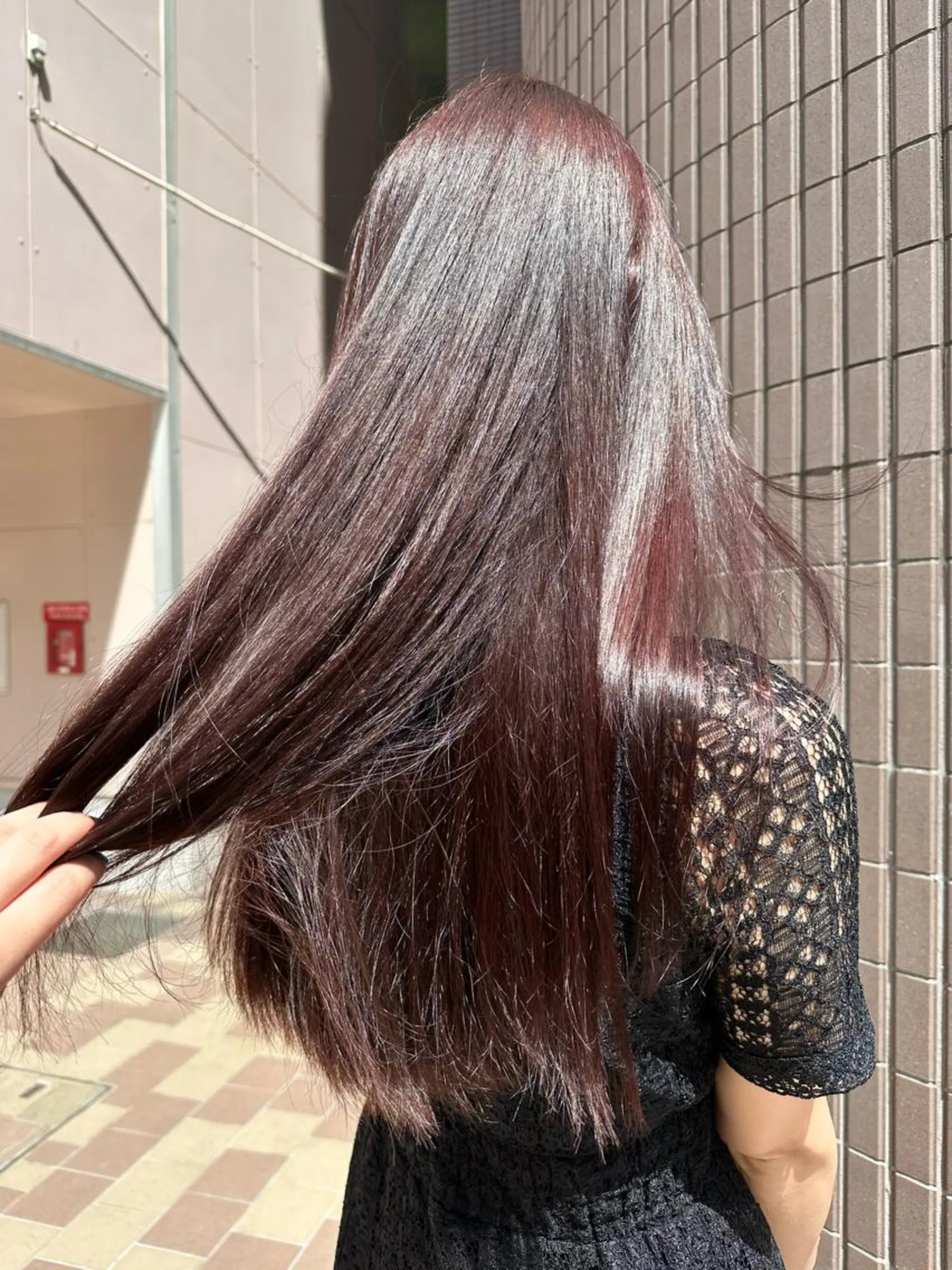 ロング カラー ブラウンカラー レッドカラー レッドブラウン カット ヘアカラー 清水 遥香のヘアスタイル