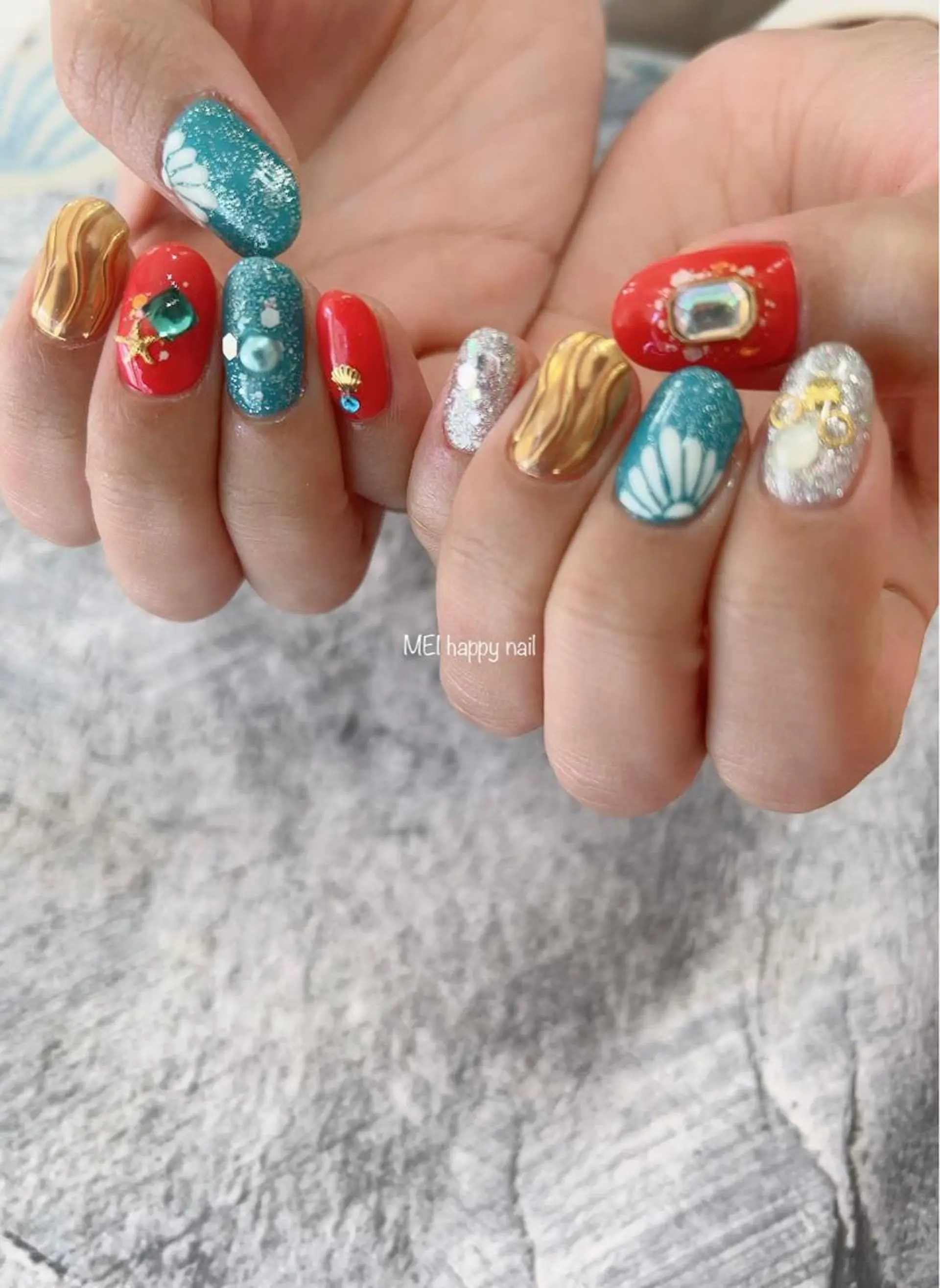 ネイル 北浦和 自爪育成ケアのネイルデザイン