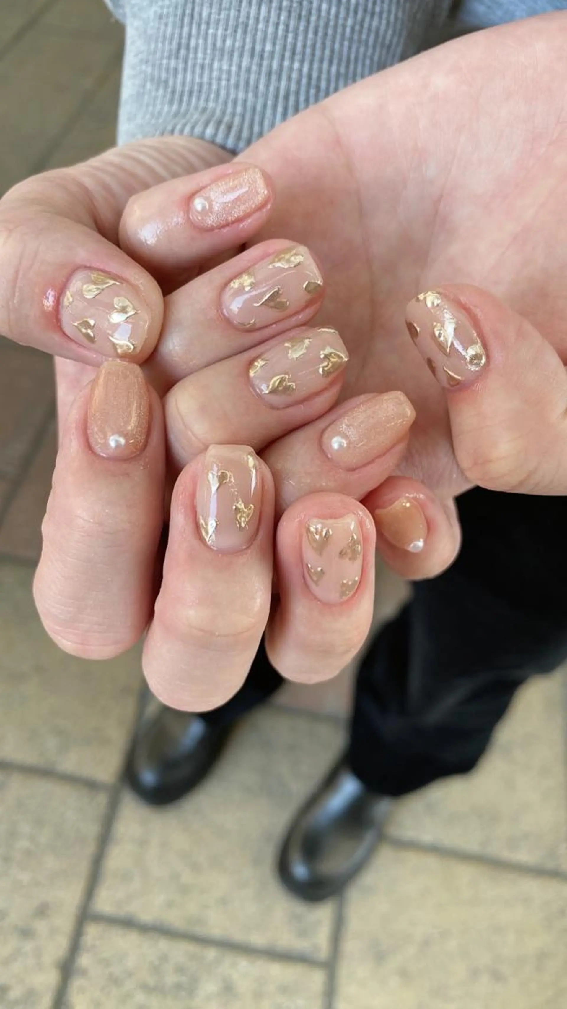 ネイル ハート ミラーネイル ハンドネイル nailsalon ∞ ﾐｶﾅﾙ ∞のネイルデザイン
