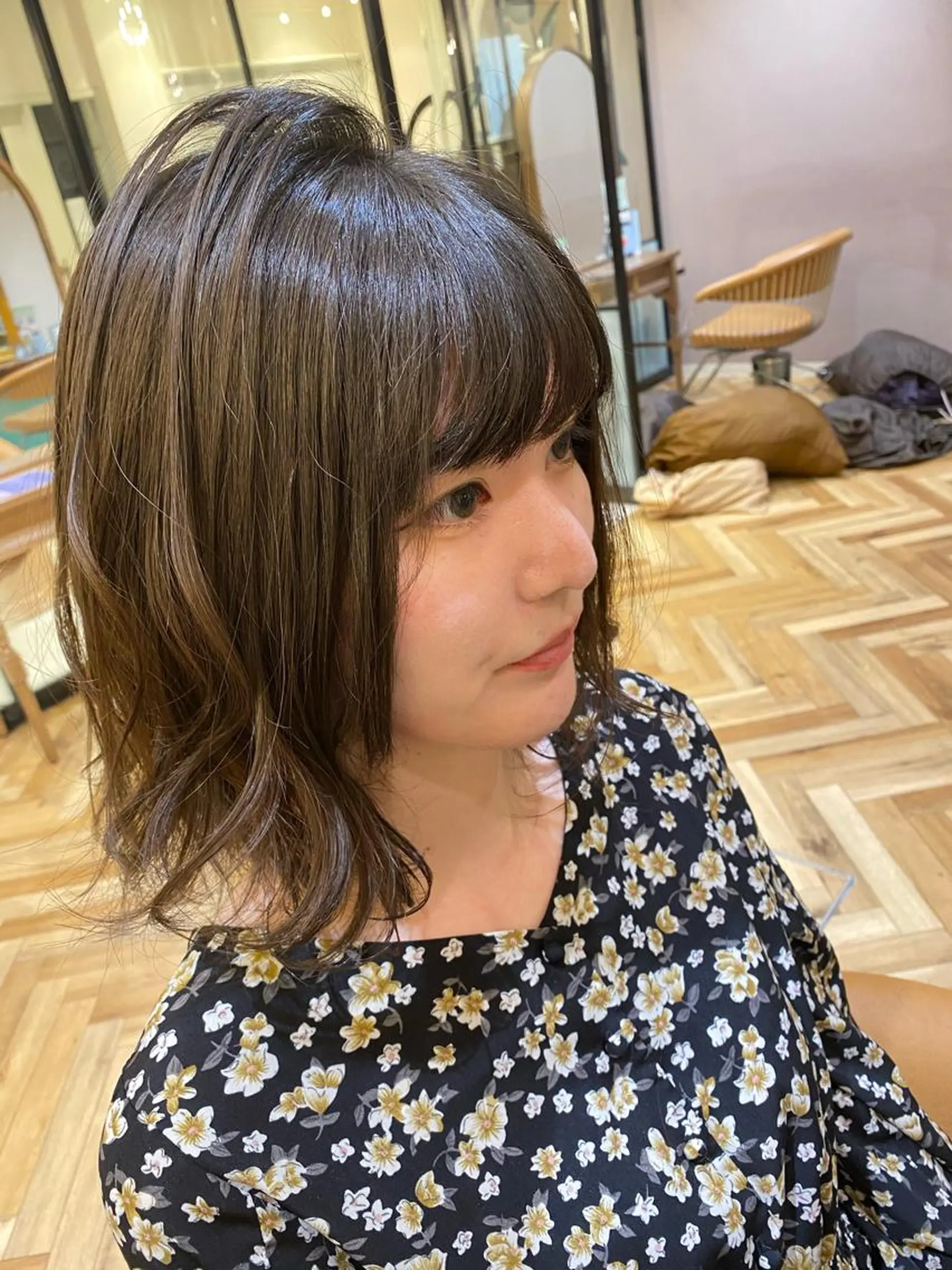 ミディアム レイヤー/韓国/ボブ 縮毛矯正/畠中ケントのヘアスタイル