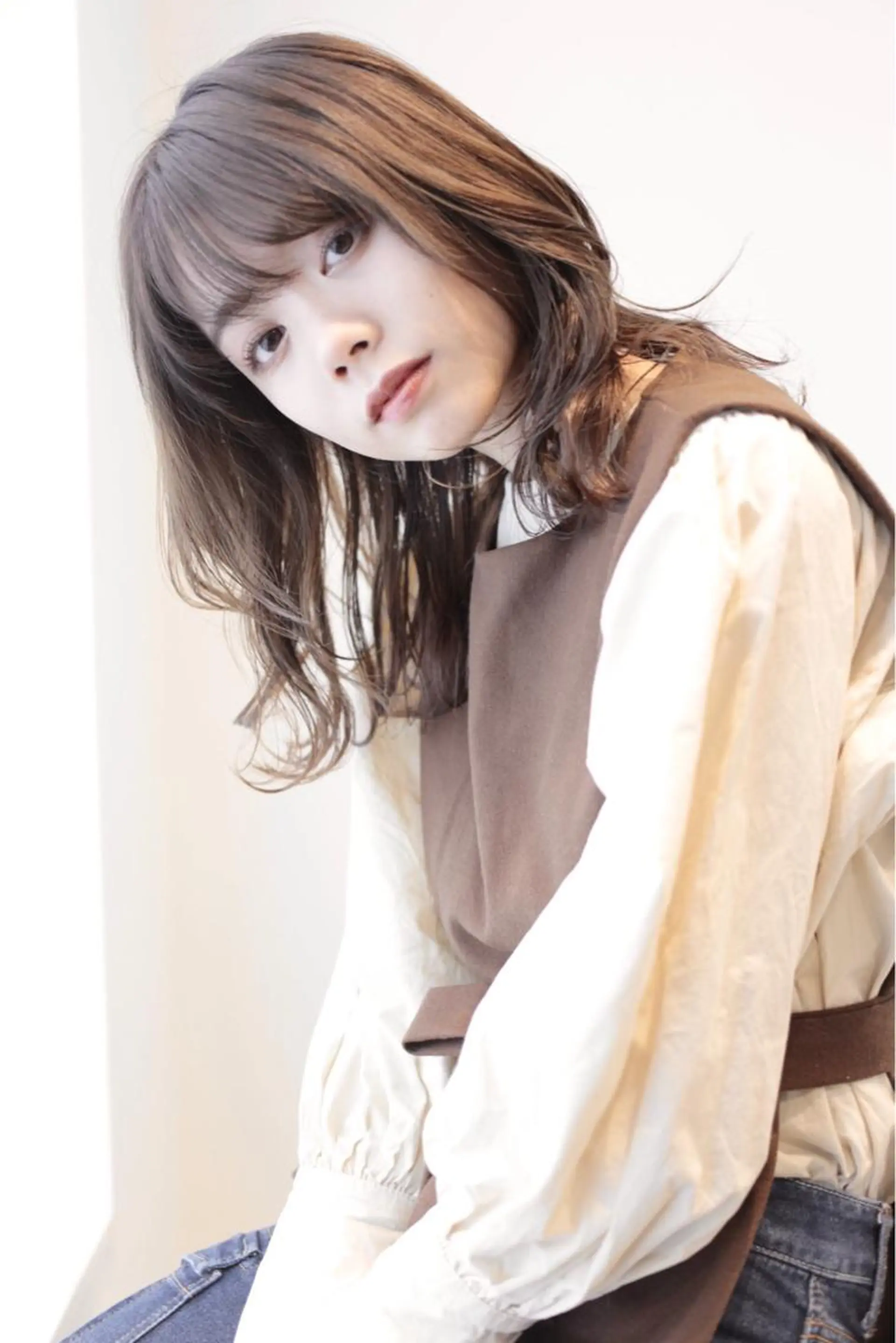 セミロング 顔周りカット レイヤーカット 小顔カット カット ヘアカラー トリートメント ✨上品可愛い 垢抜けヘア/後藤✨のヘアスタイル