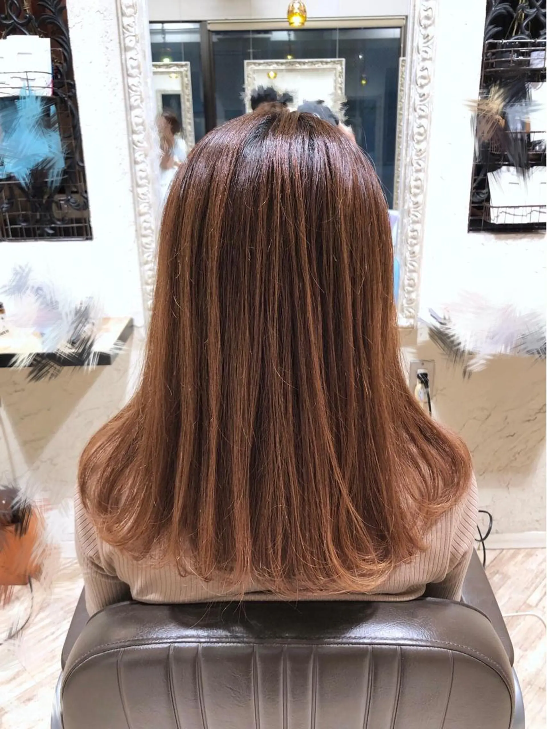 セミロング カラー ベージュカラー🧸 伊藤なつみのヘアスタイル