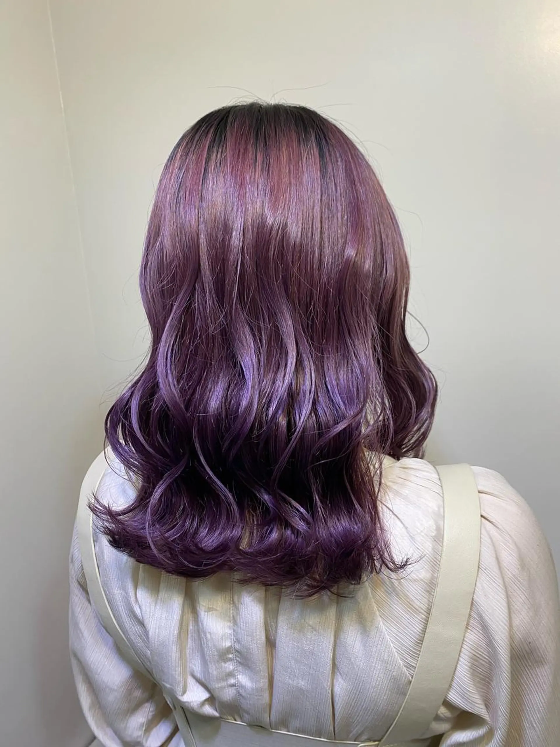 セミロング カラー ブリーチ毛対応酸性 ストレート🌈サキのヘアスタイル