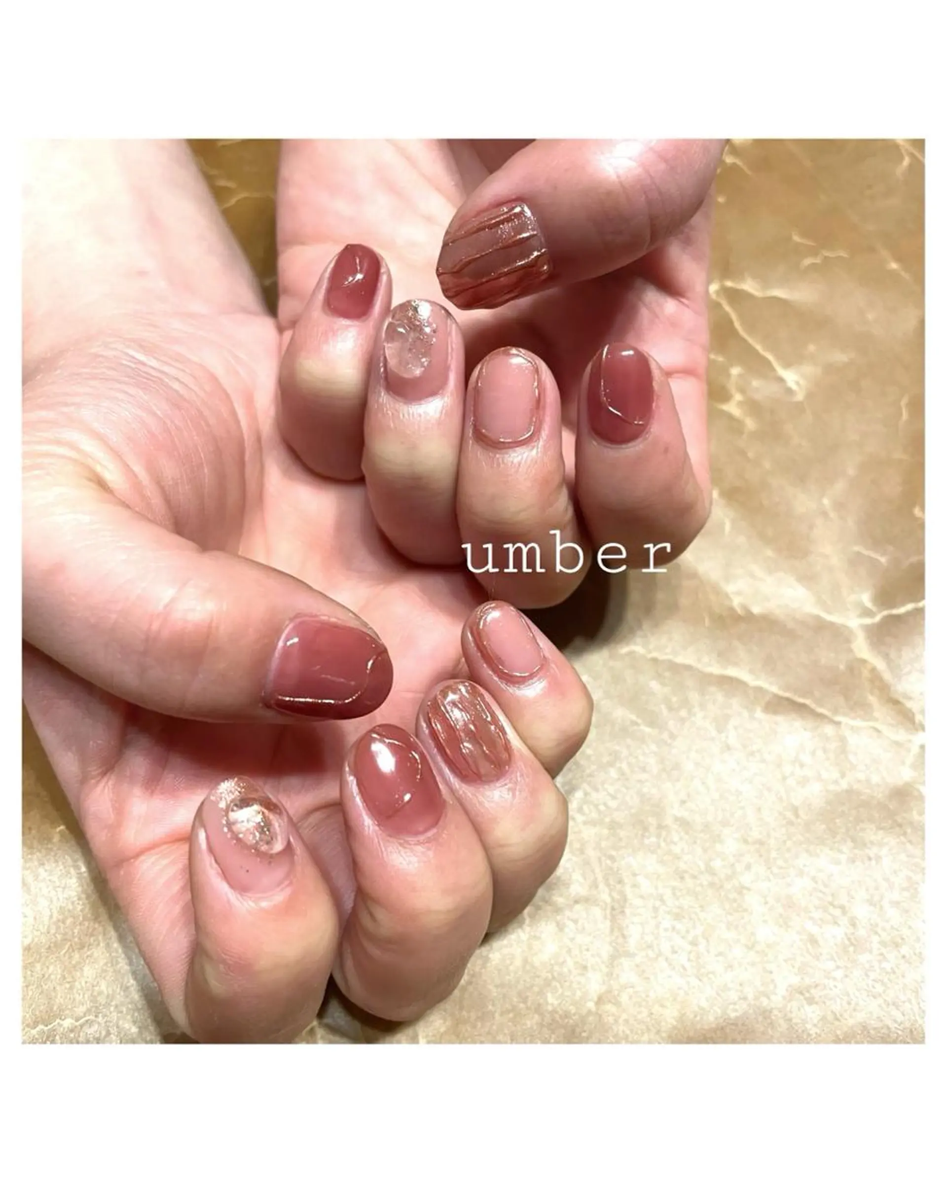ネイル クリアネイル フラッシュネイル フットネイル フレンチネイル マグネットネイル ハンドネイル umber 三茶1分のネイルデザイン